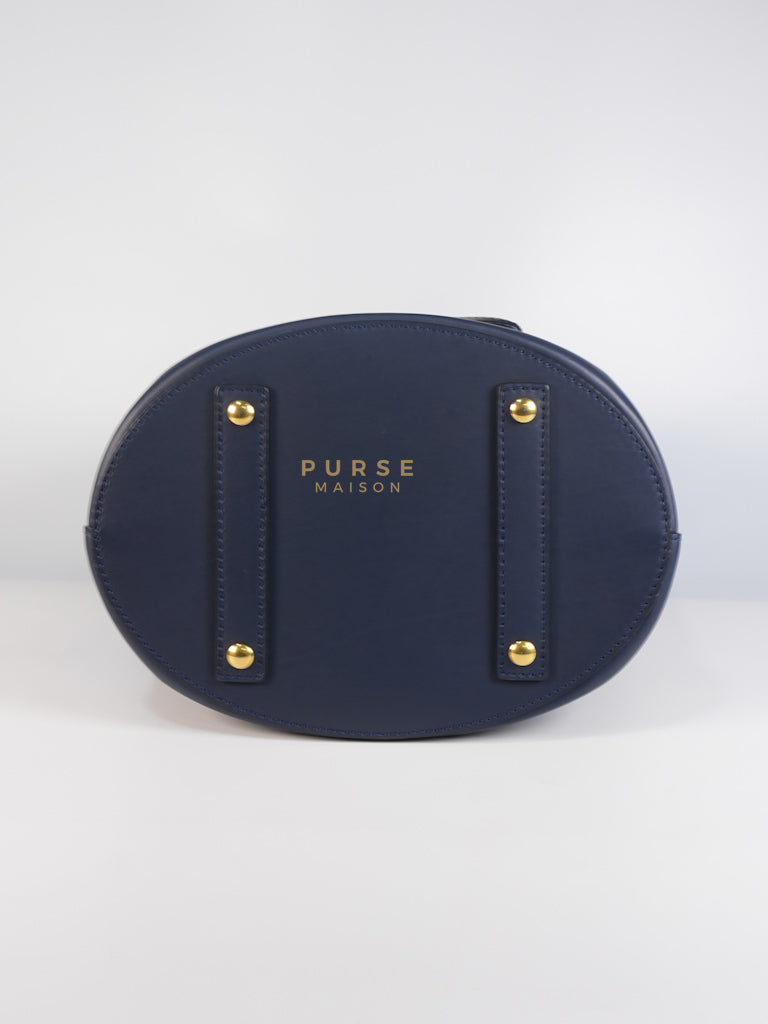 Bucket Bag Large in Navy Blue Leather | Purse Maison Luxury Bags Shop
