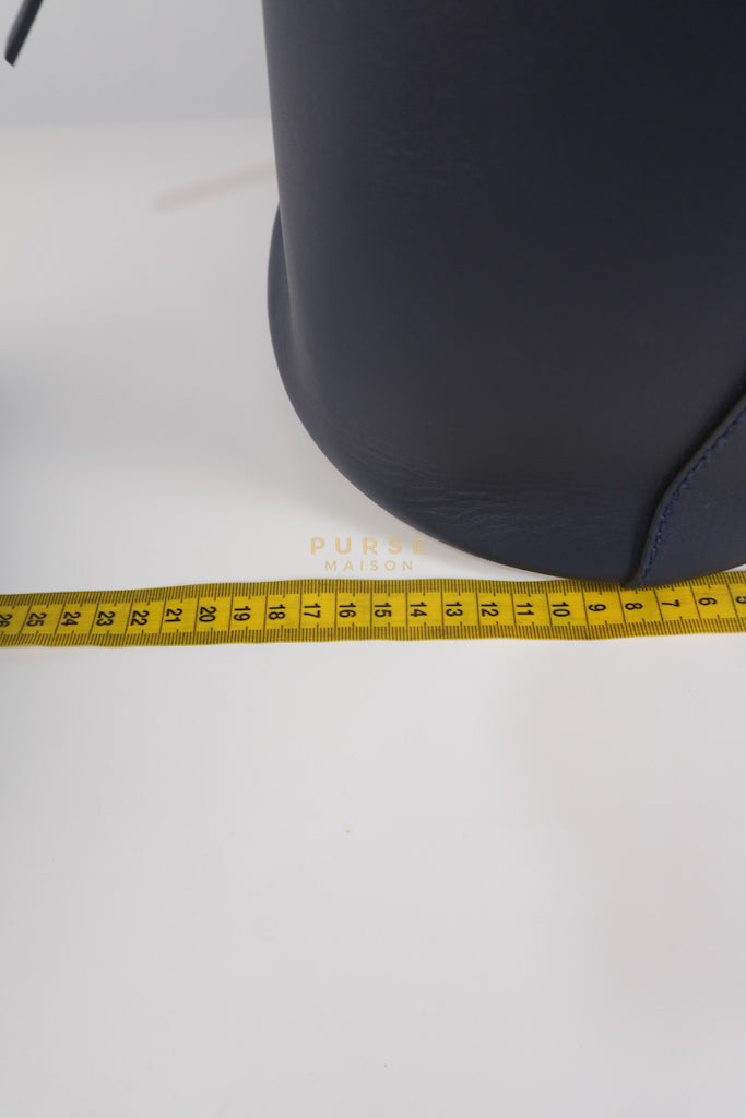 Bucket Bag Large in Navy Blue Leather | Purse Maison Luxury Bags Shop