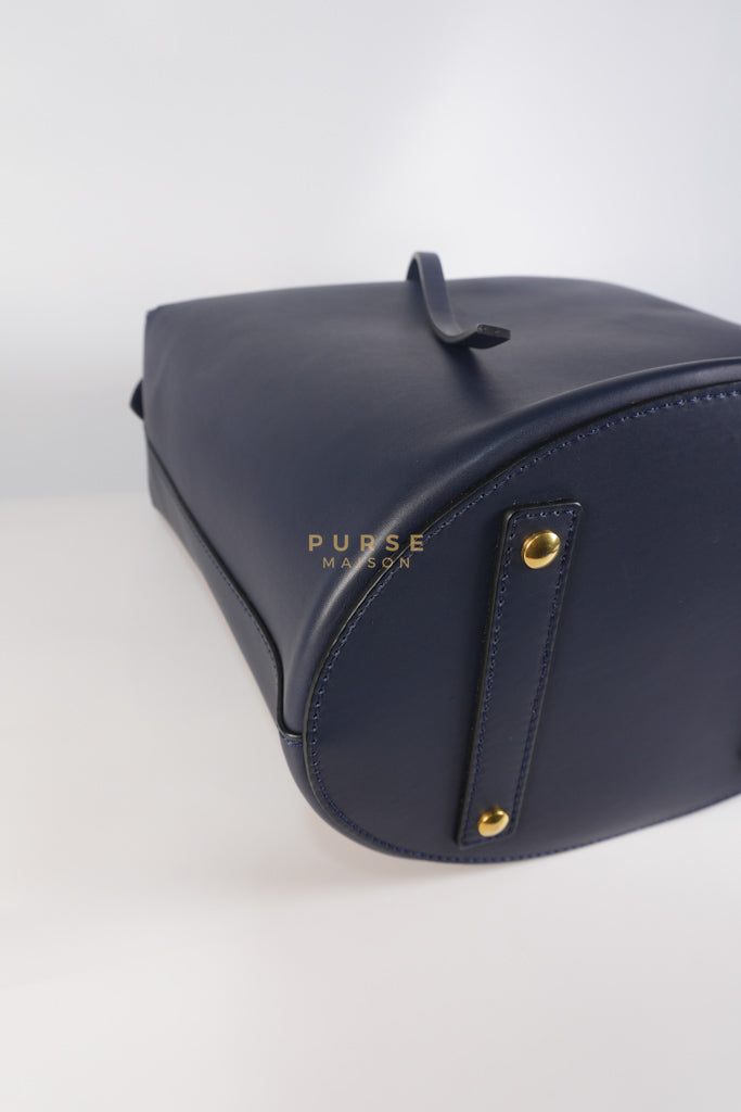 Bucket Bag Large in Navy Blue Leather | Purse Maison Luxury Bags Shop