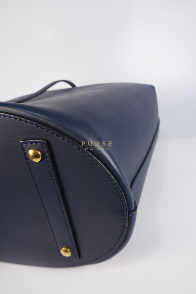 Bucket Bag Large in Navy Blue Leather | Purse Maison Luxury Bags Shop