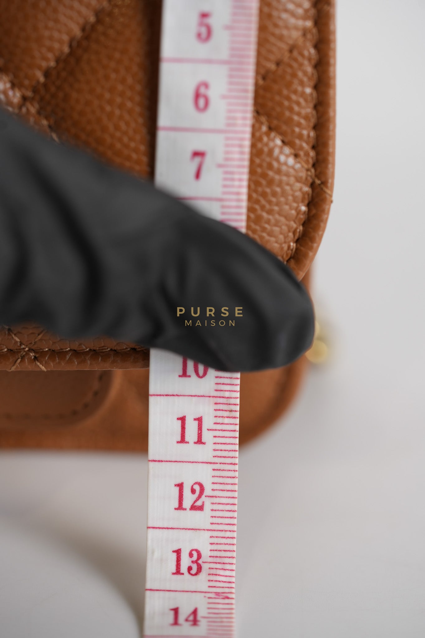 Business Affinity Wallet on Chain (WOC) In Caramel Caviar Leather and Light Gold Hardware (Microchip) | Purse Maison Luxury Bags Shop