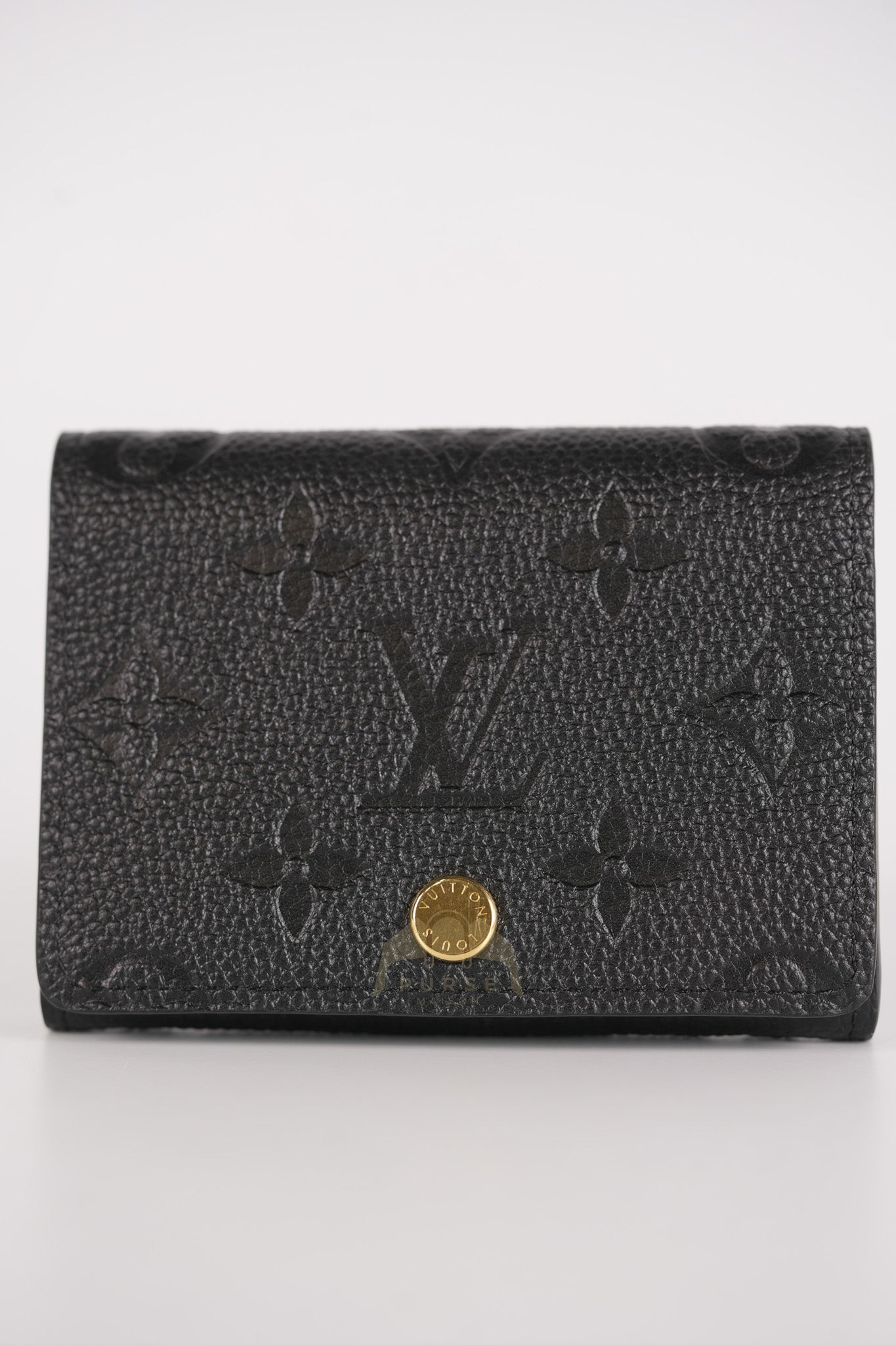 Business Card Holder in Black Monogram Empreinte Leather Microchip | Purse Maison Luxury Bags Shop