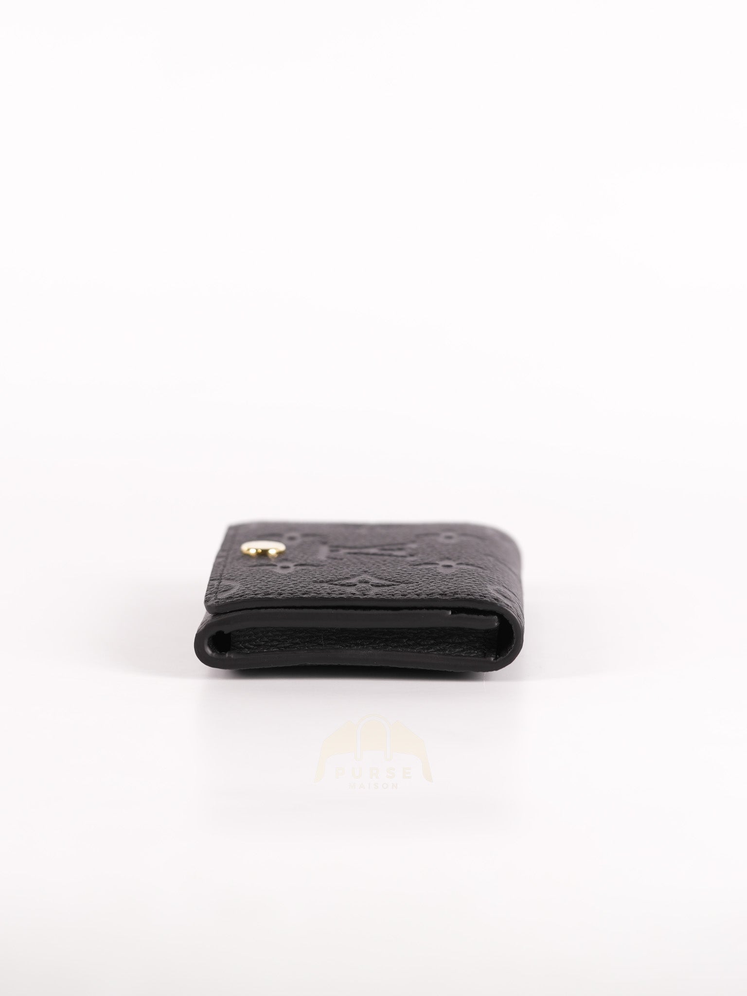 Business Card Holder in Black Monogram Empreinte Leather Microchip | Purse Maison Luxury Bags Shop