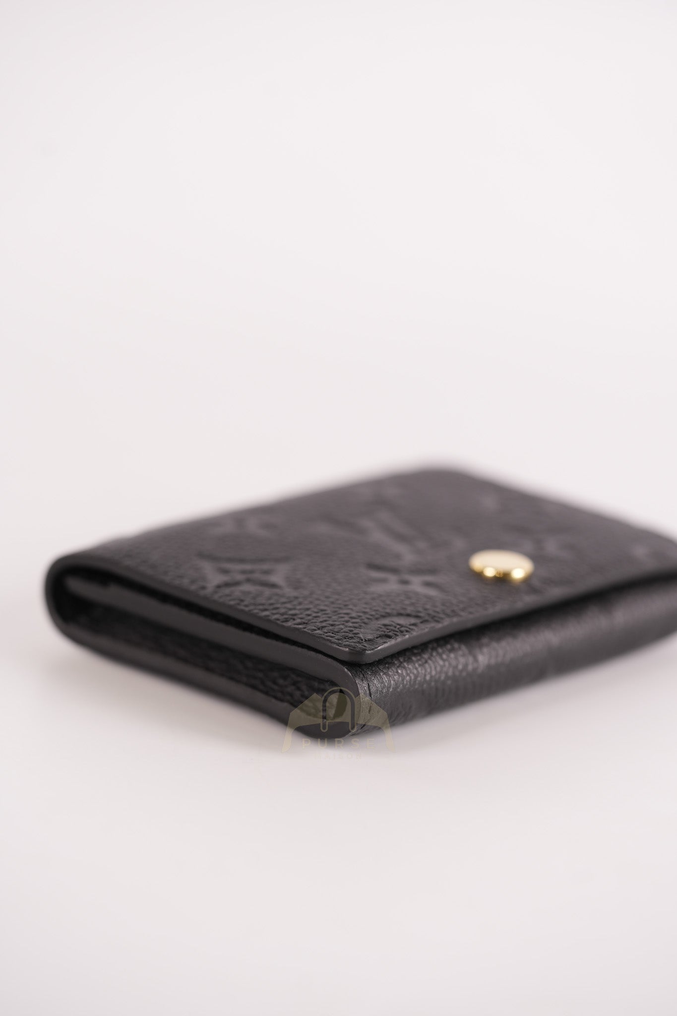 Business Card Holder in Black Monogram Empreinte Leather Microchip | Purse Maison Luxury Bags Shop