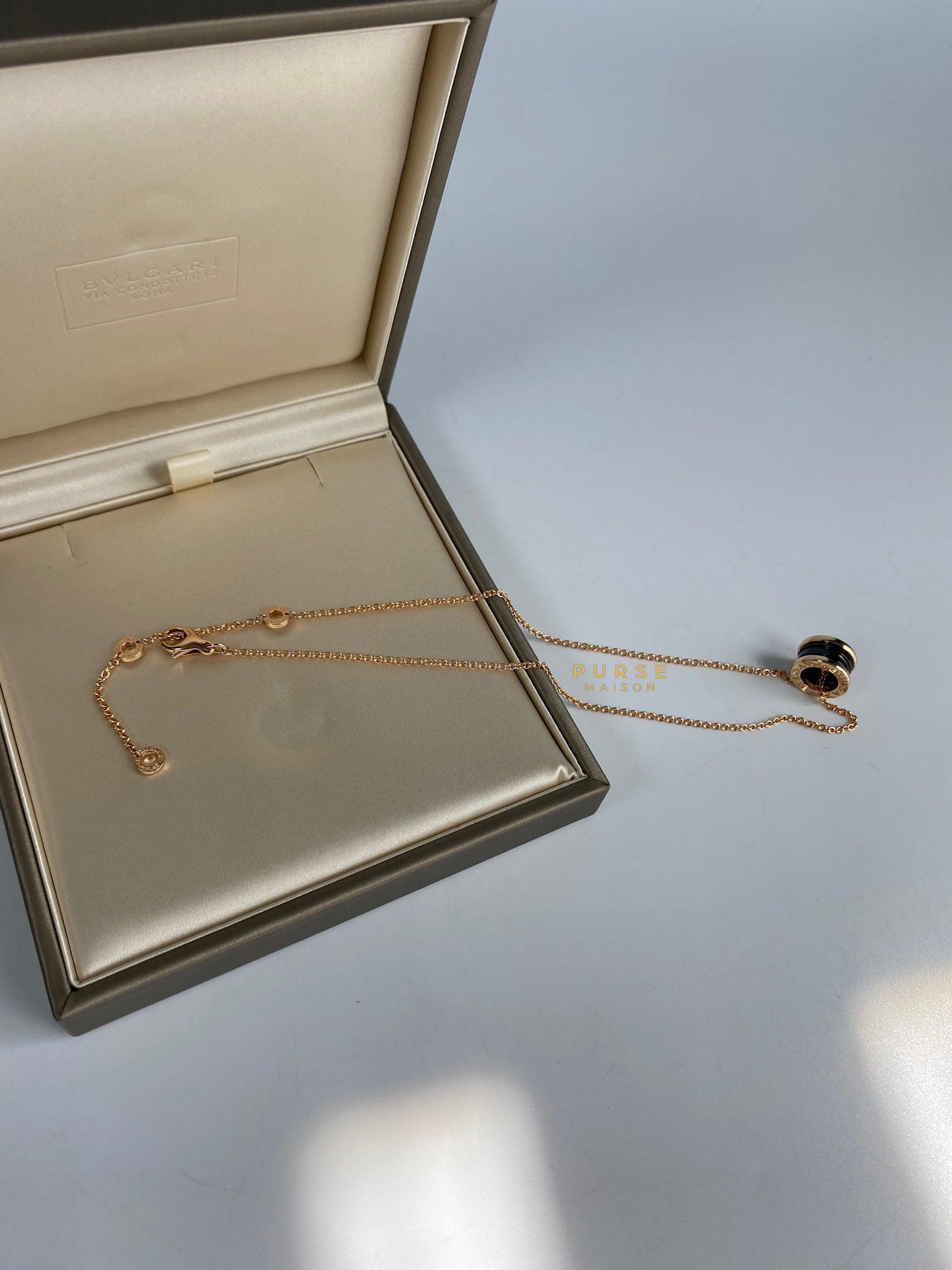 Bvlgari B.Zero 1 Rose Gold Necklace and Black Ceramic Pendant