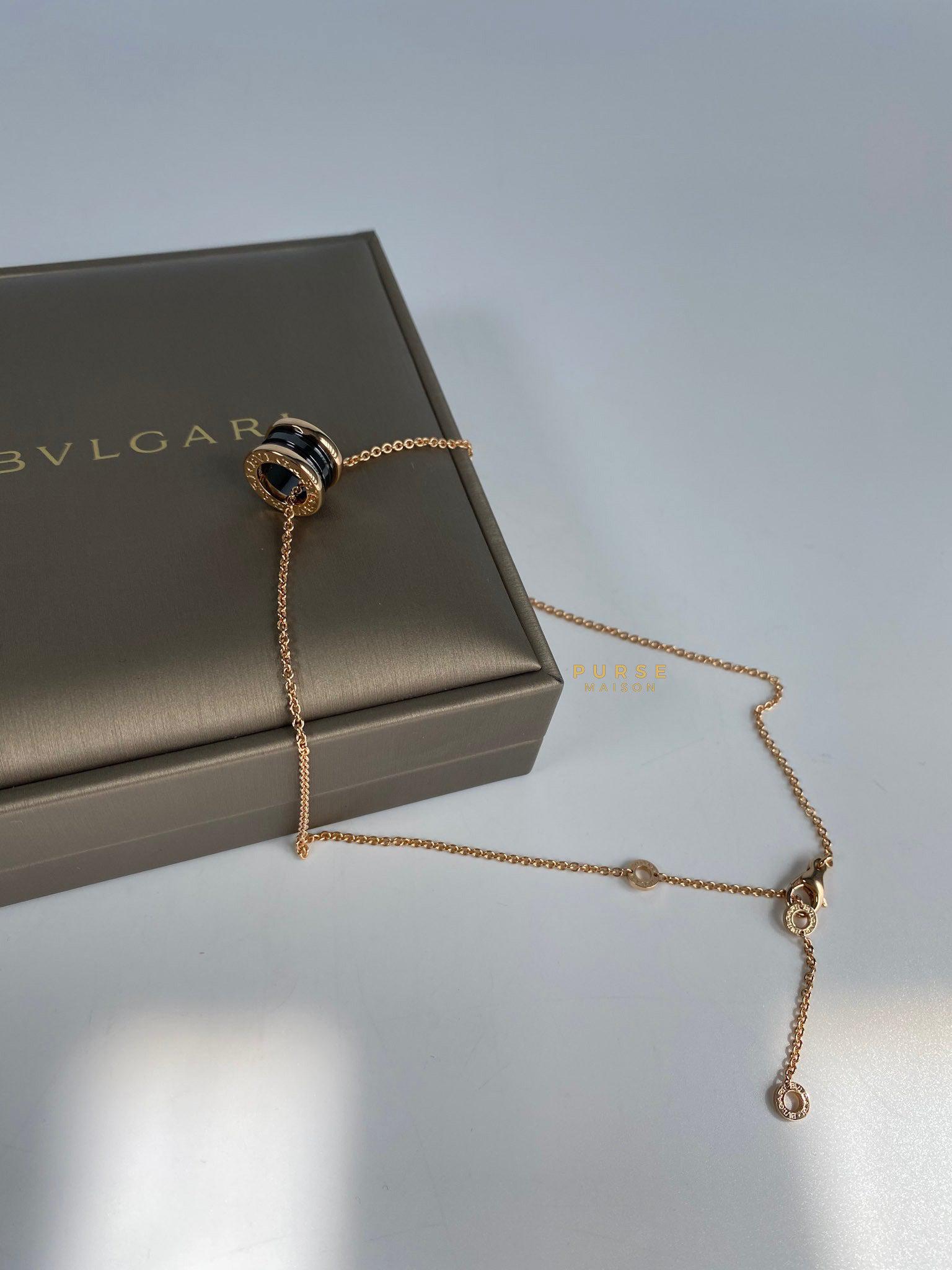 Bvlgari B.Zero 1 Rose Gold Necklace and Black Ceramic Pendant