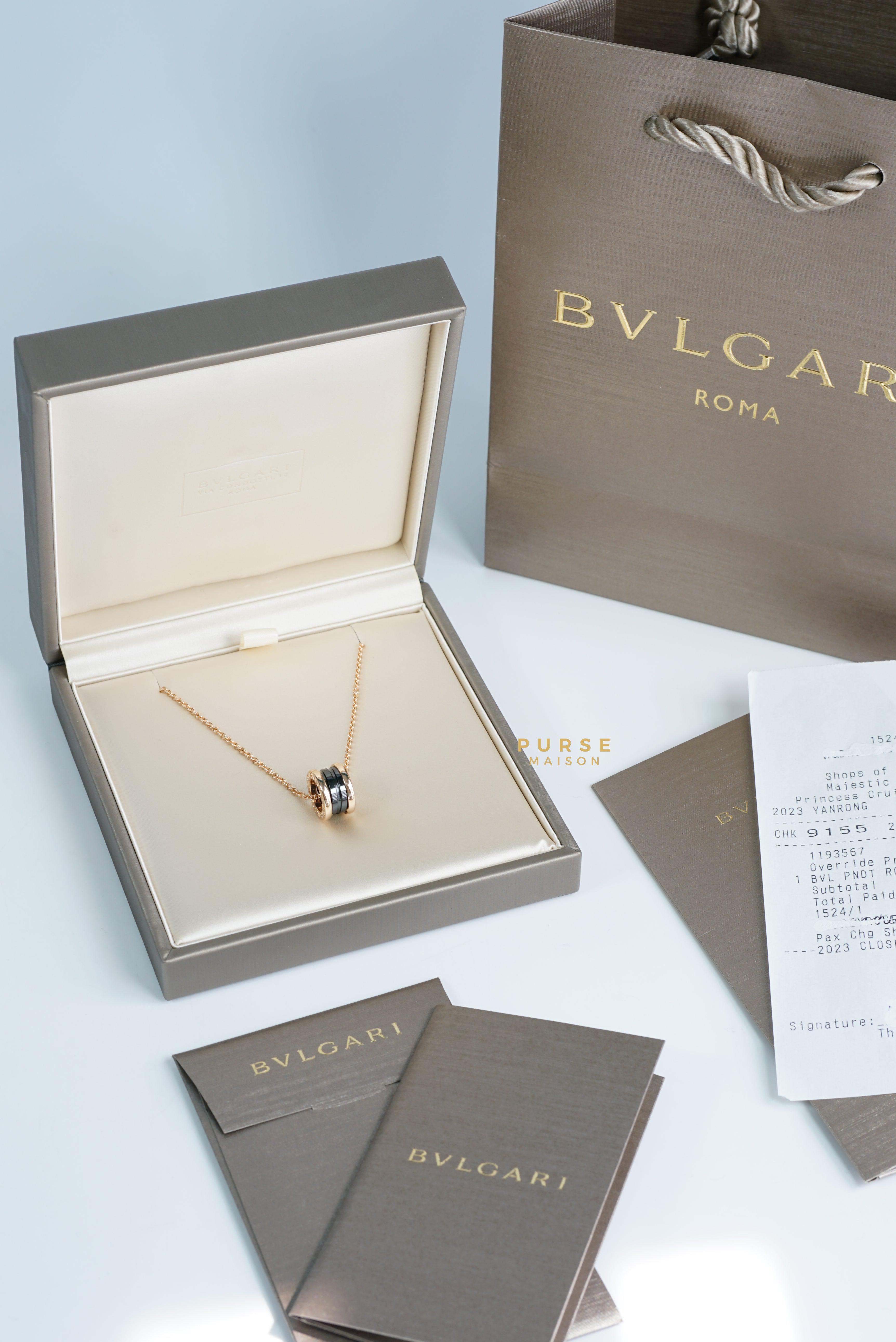 Bvlgari B.Zero 1 Rose Gold Necklace and Black Ceramic Pendant