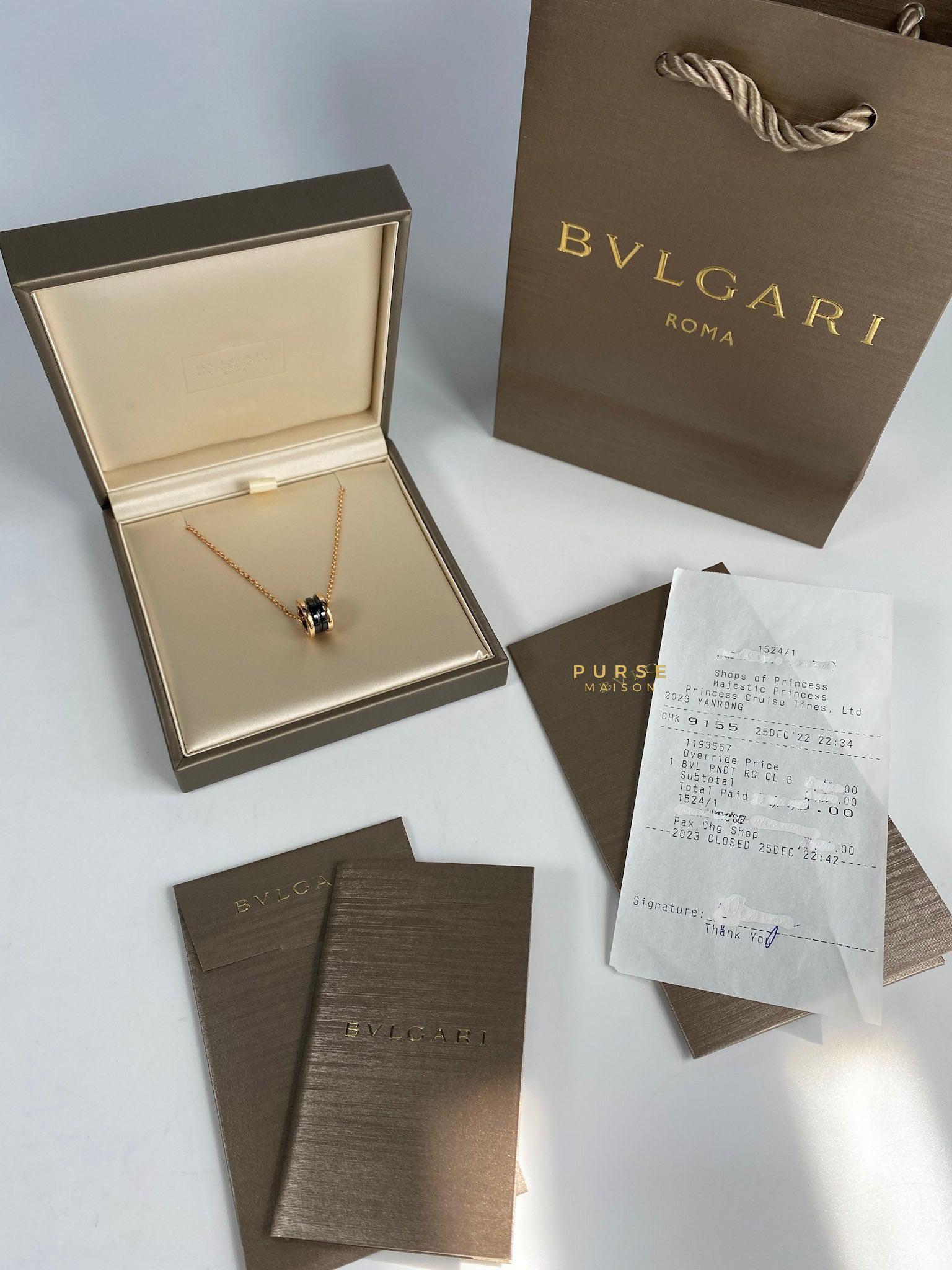 Bvlgari B.Zero 1 Rose Gold Necklace and Black Ceramic Pendant
