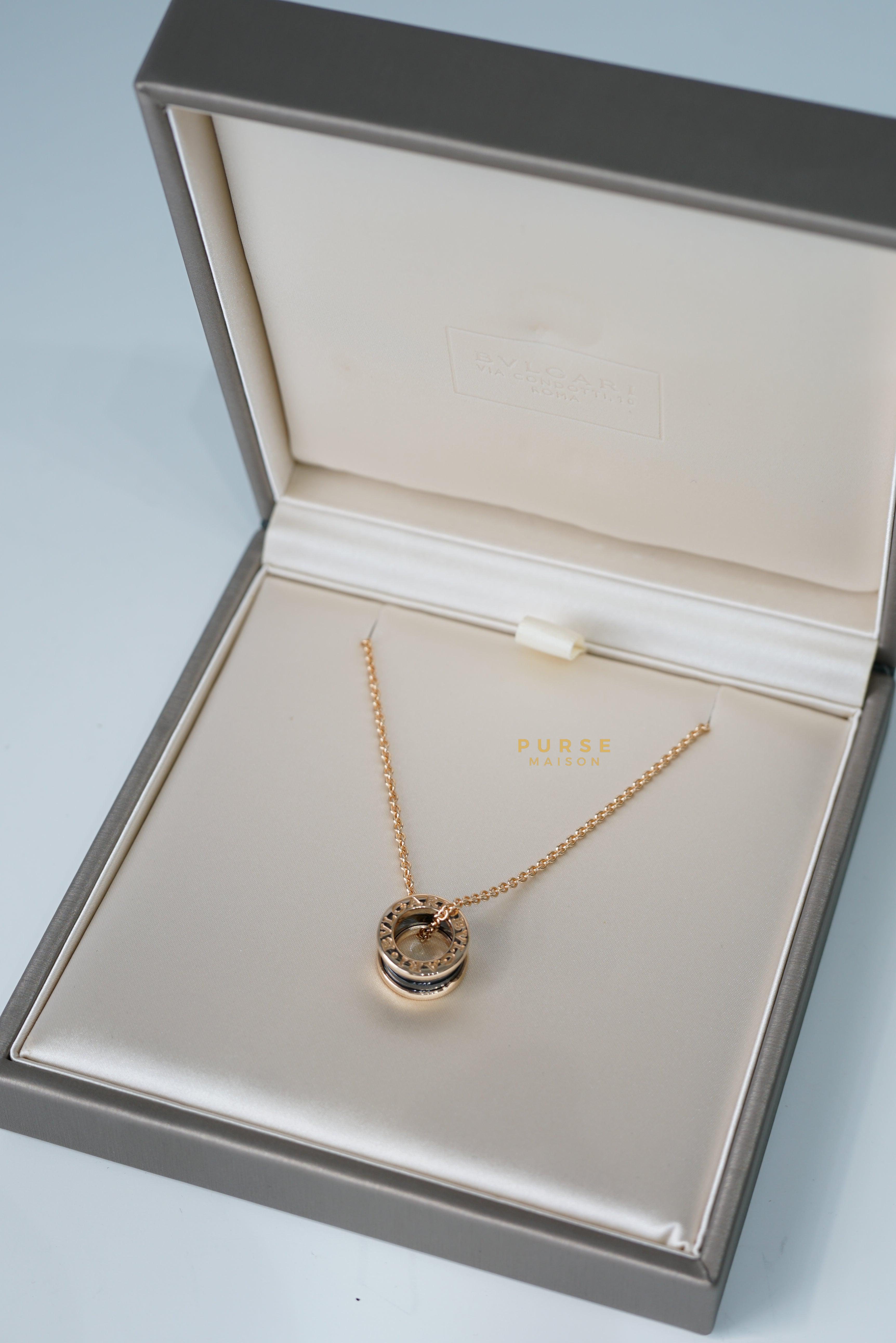 Bvlgari B.Zero 1 Rose Gold Necklace and Black Ceramic Pendant