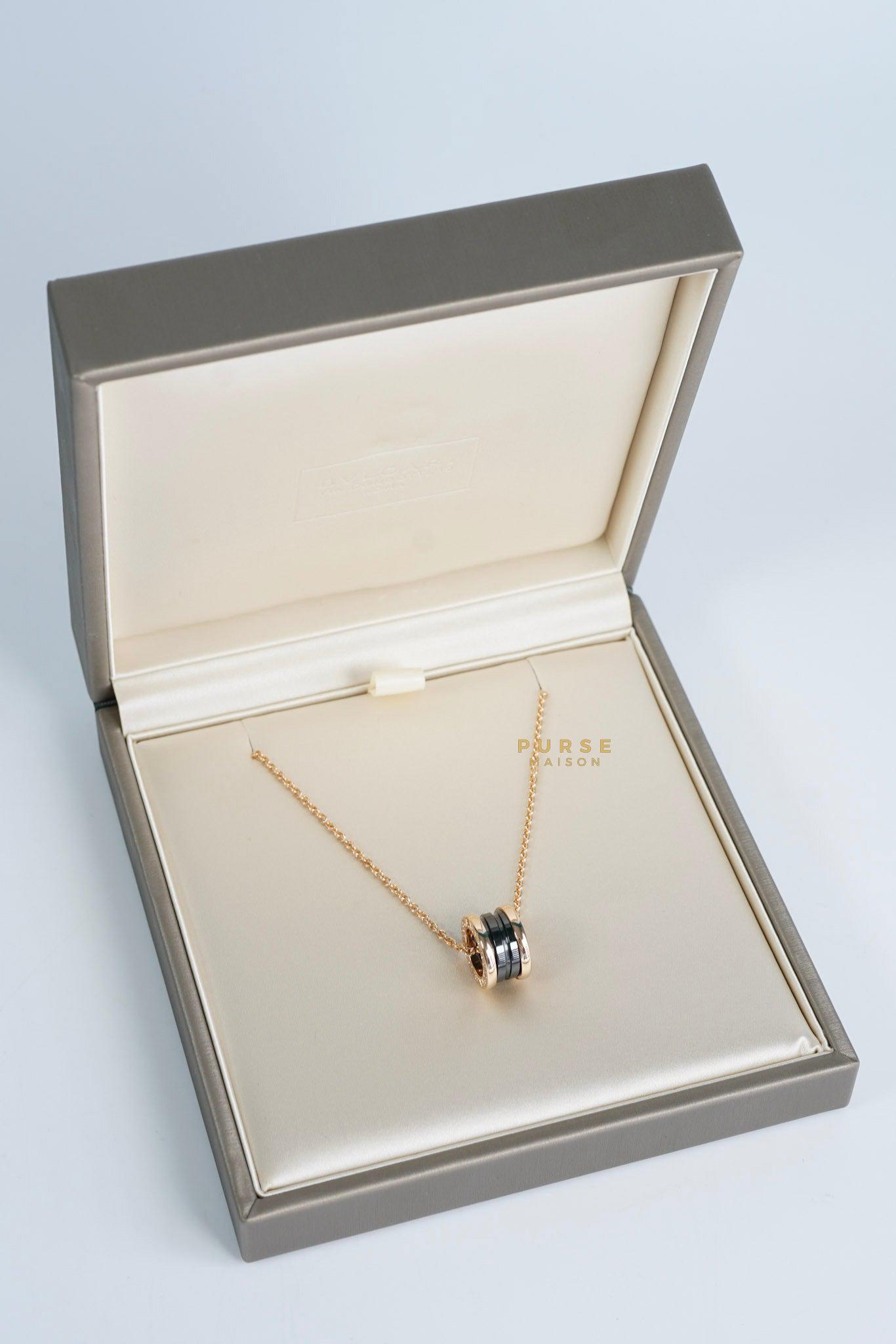 Bvlgari B.Zero 1 Rose Gold Necklace and Black Ceramic Pendant
