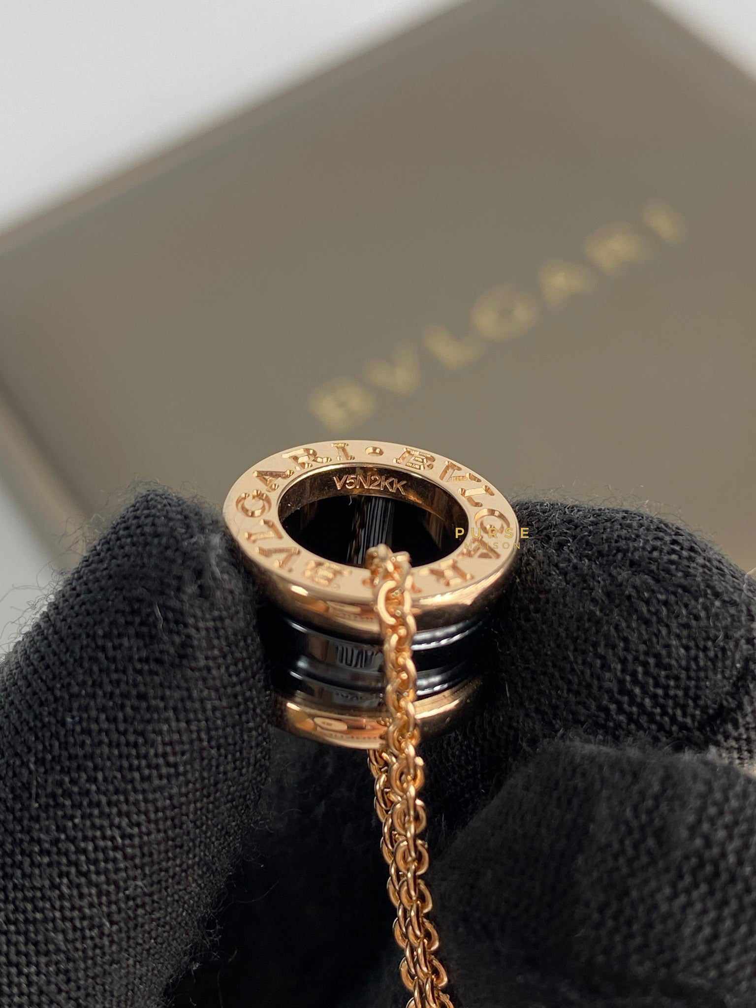 Bvlgari B.Zero 1 Rose Gold Necklace and Black Ceramic Pendant