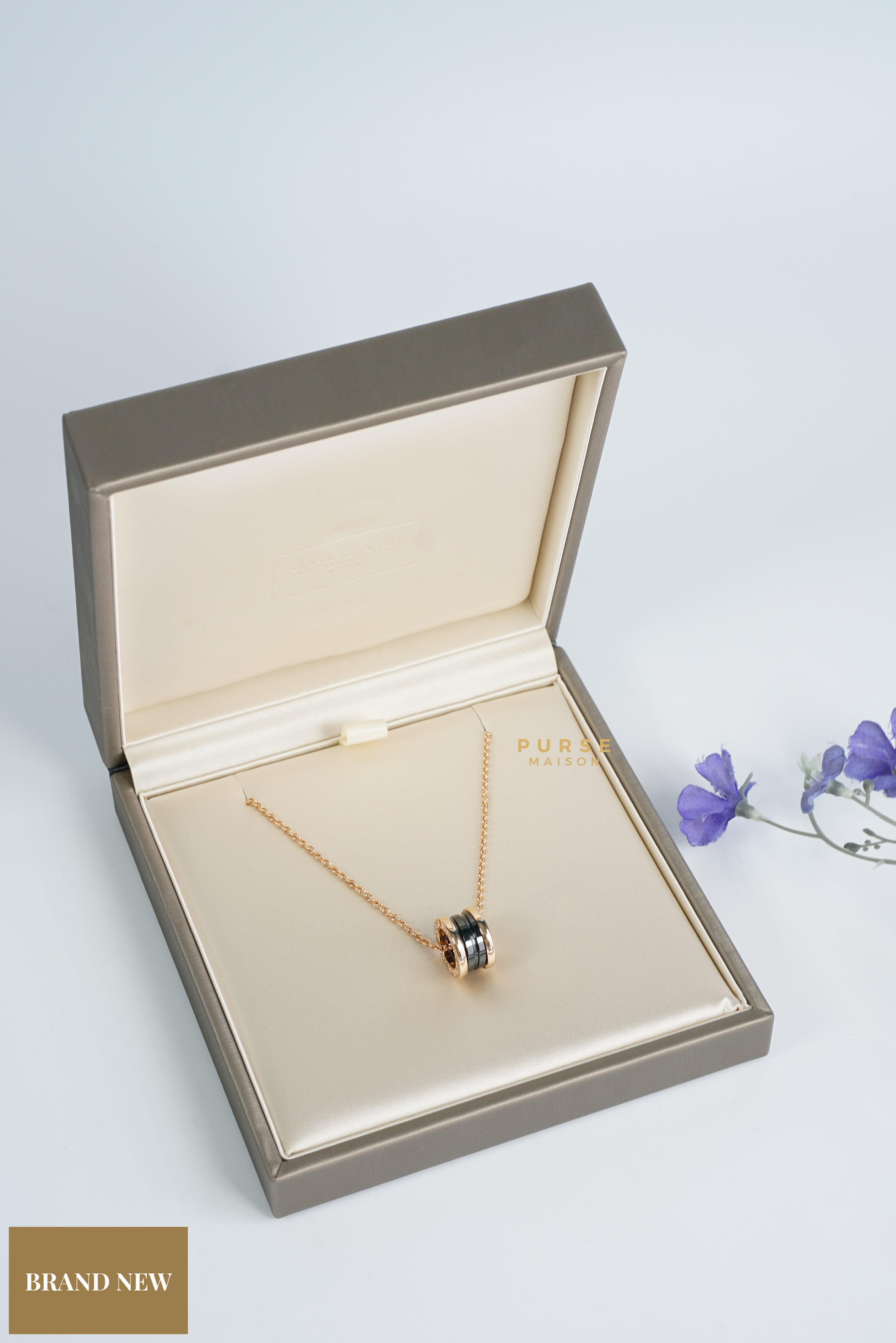 Bvlgari B.Zero 1 Rose Gold Necklace and Black Ceramic Pendant