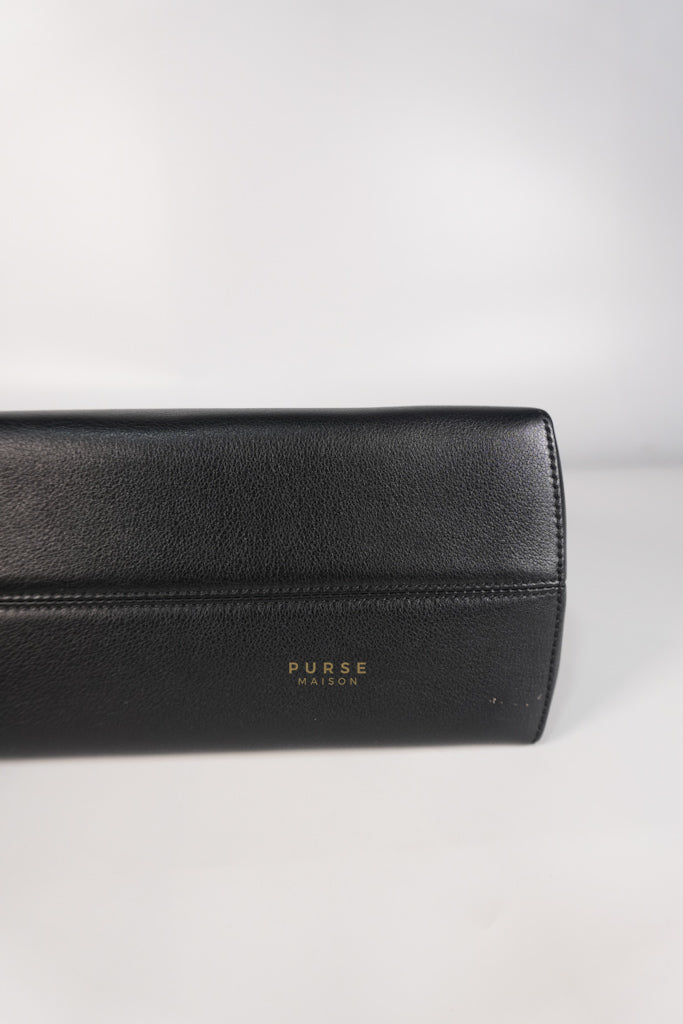 By The Way Bag Small in Black Python Flower Handle and Smooth Leather | Purse Maison Luxury Bags Shop