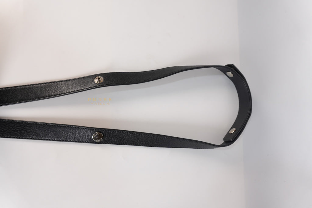 By The Way Bag Small in Black Python Flower Handle and Smooth Leather | Purse Maison Luxury Bags Shop