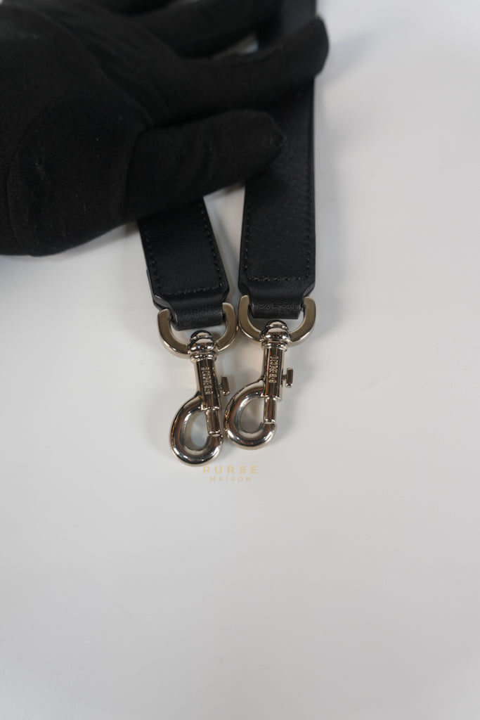 By The Way Bag Small in Black Python Flower Handle and Smooth Leather | Purse Maison Luxury Bags Shop