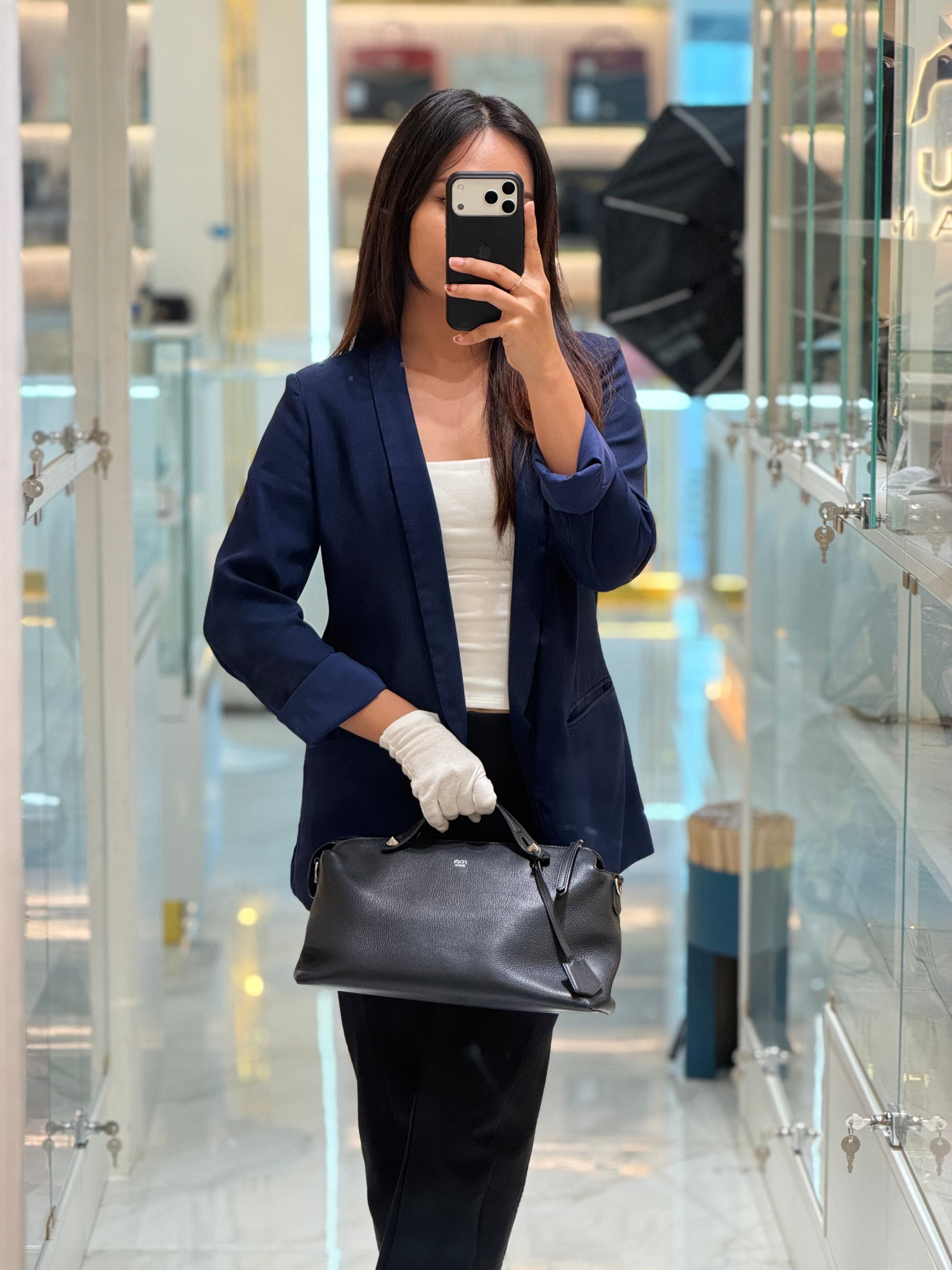 By The Way Black Medium in Black Calfskin Leather | Purse Maison Luxury Bags Shop