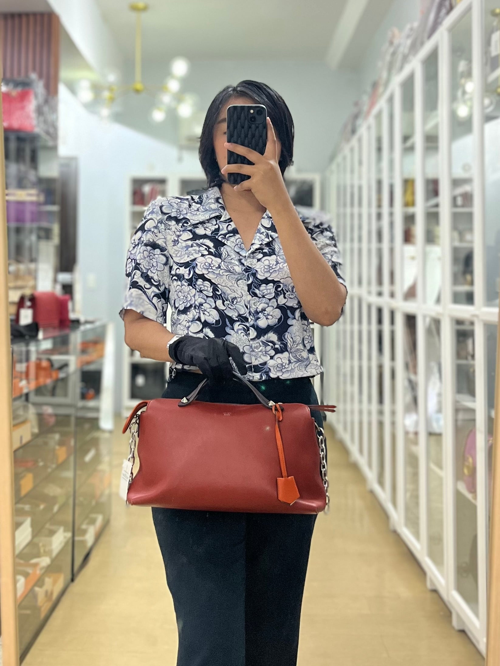 By The Way Medium in Burnt Red Terracotta in Smooth Calfskin Leather | Purse Maison Luxury Bags Shop