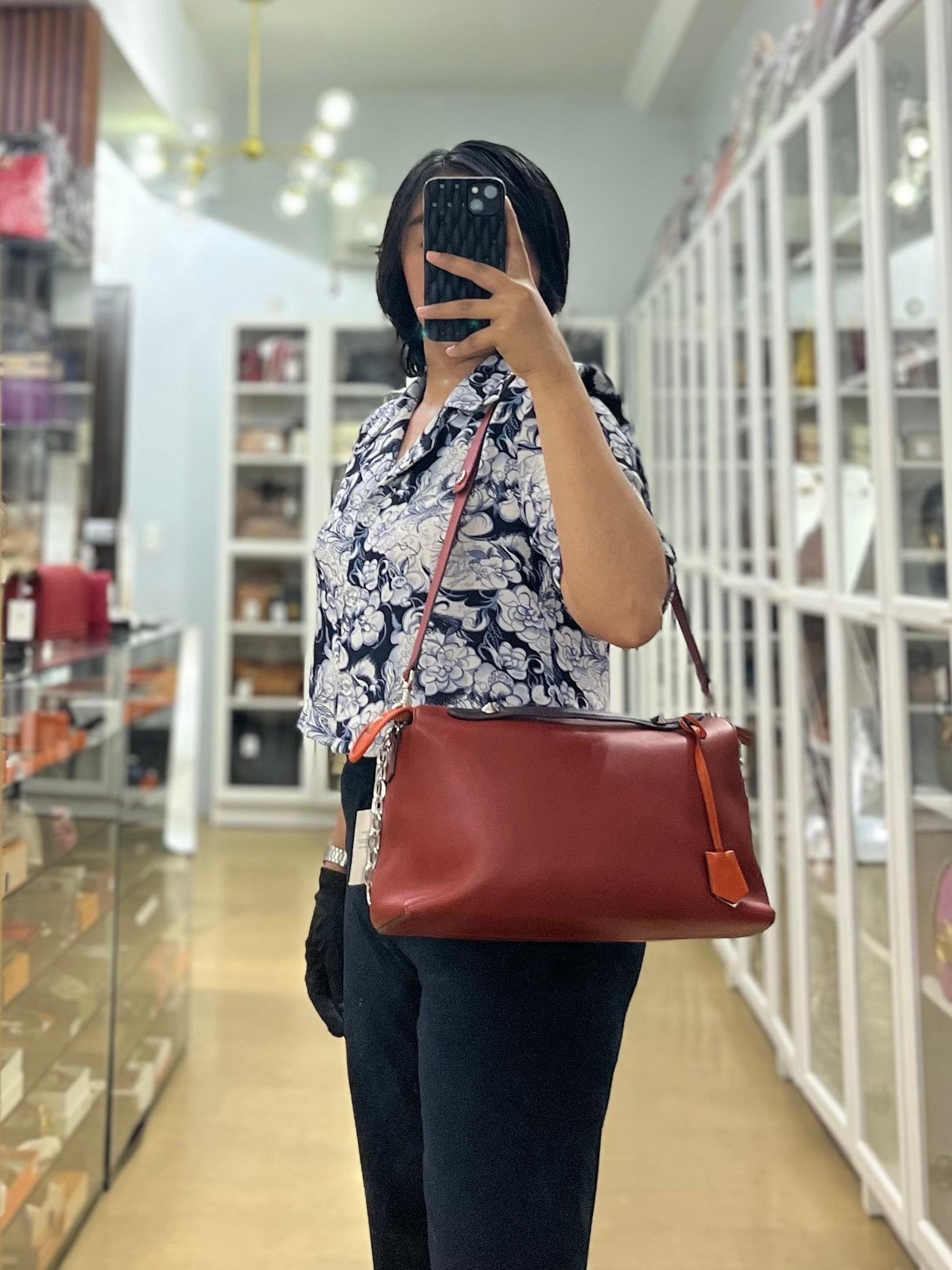 By The Way Medium in Burnt Red Terracotta in Smooth Calfskin Leather | Purse Maison Luxury Bags Shop