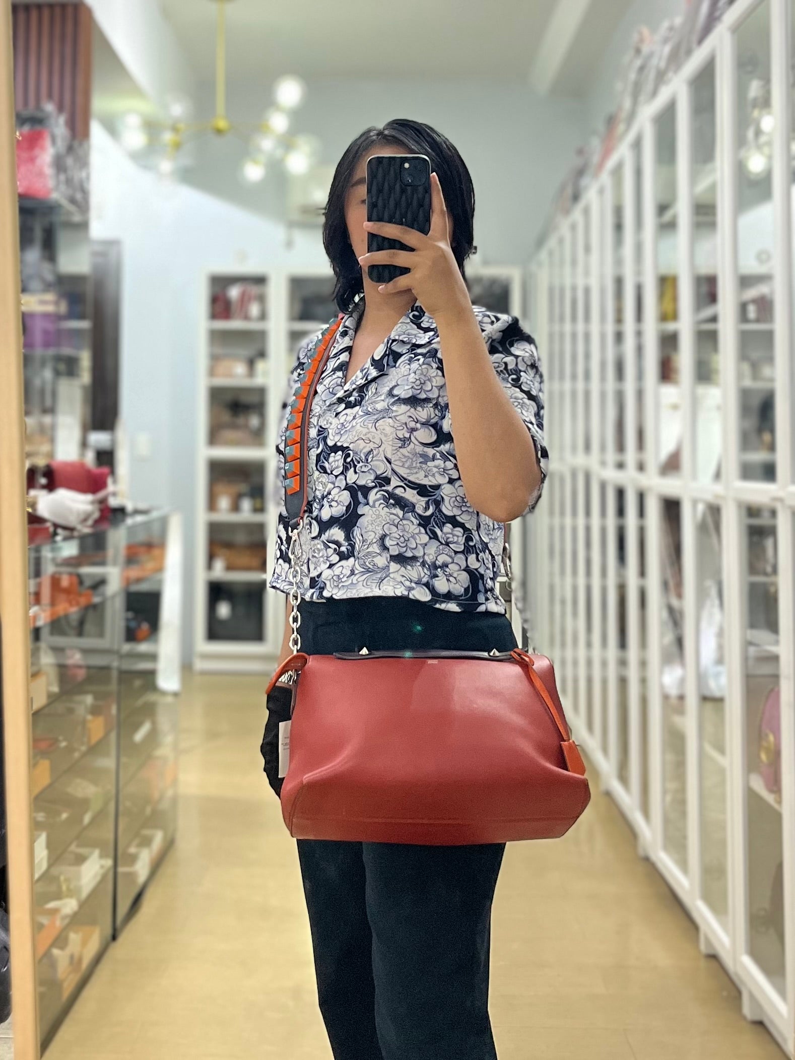 By The Way Medium in Burnt Red Terracotta in Smooth Calfskin Leather | Purse Maison Luxury Bags Shop