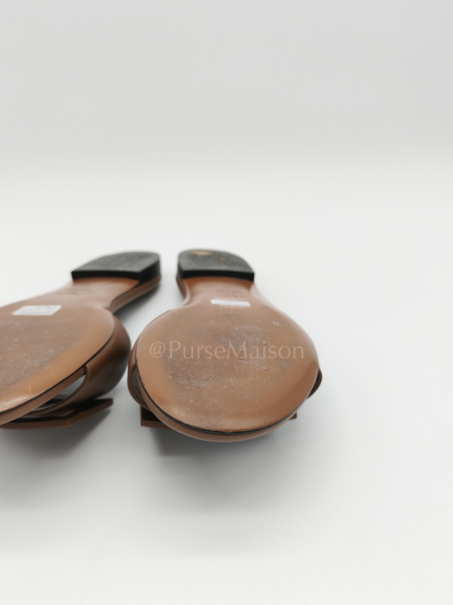 Baguette Slides in Brown Leather Size 37 EU (24 cm)