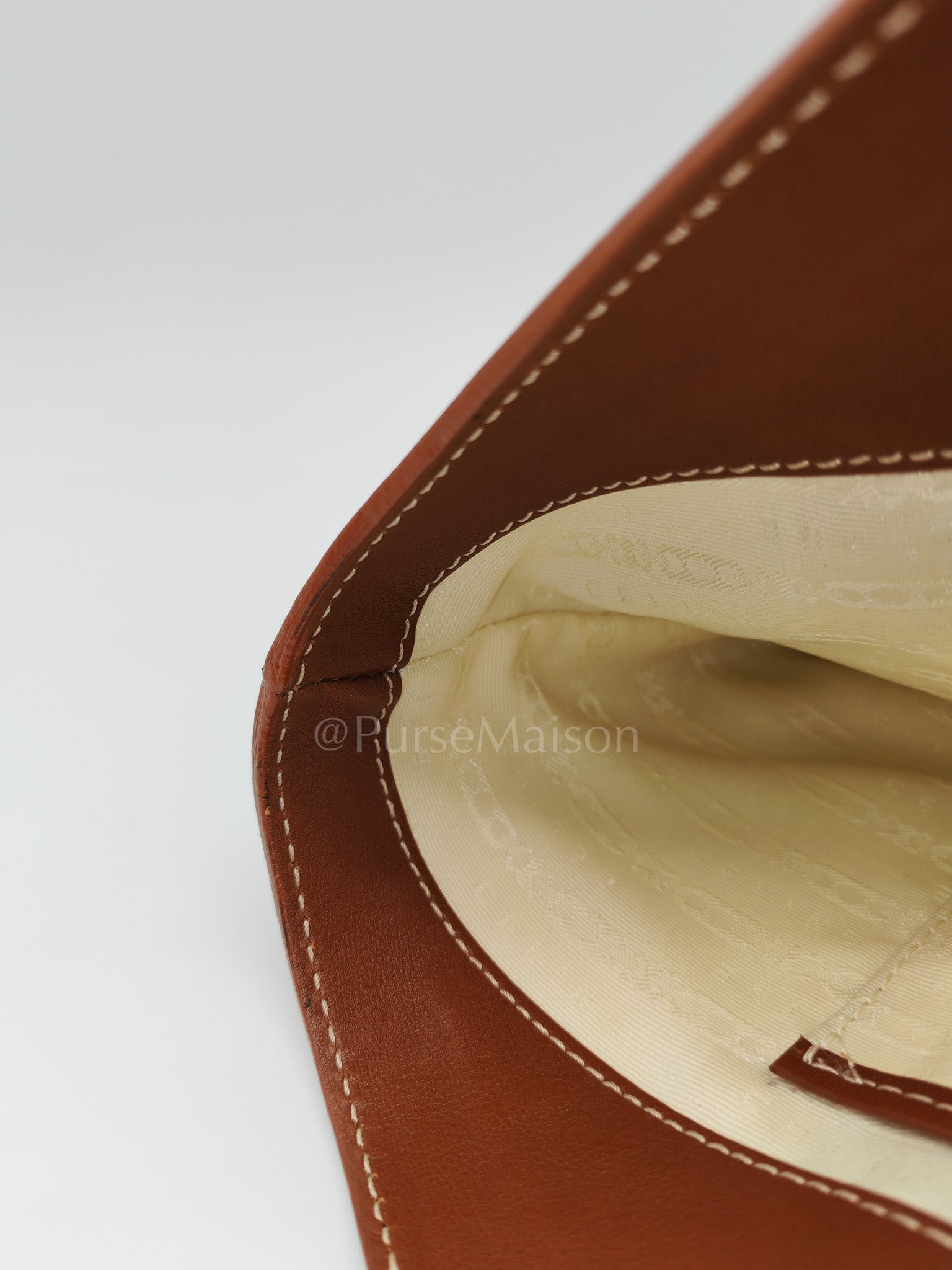 Macadam Monogram Canvas Tote Bag in Brown Leather Trim and Handle