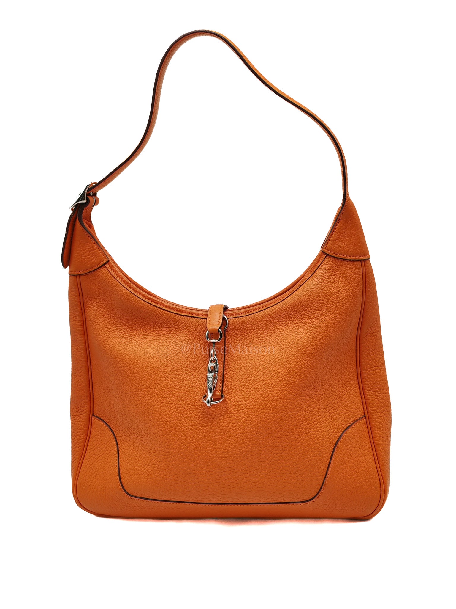 Orange Clemence Trim Shoulder Bag