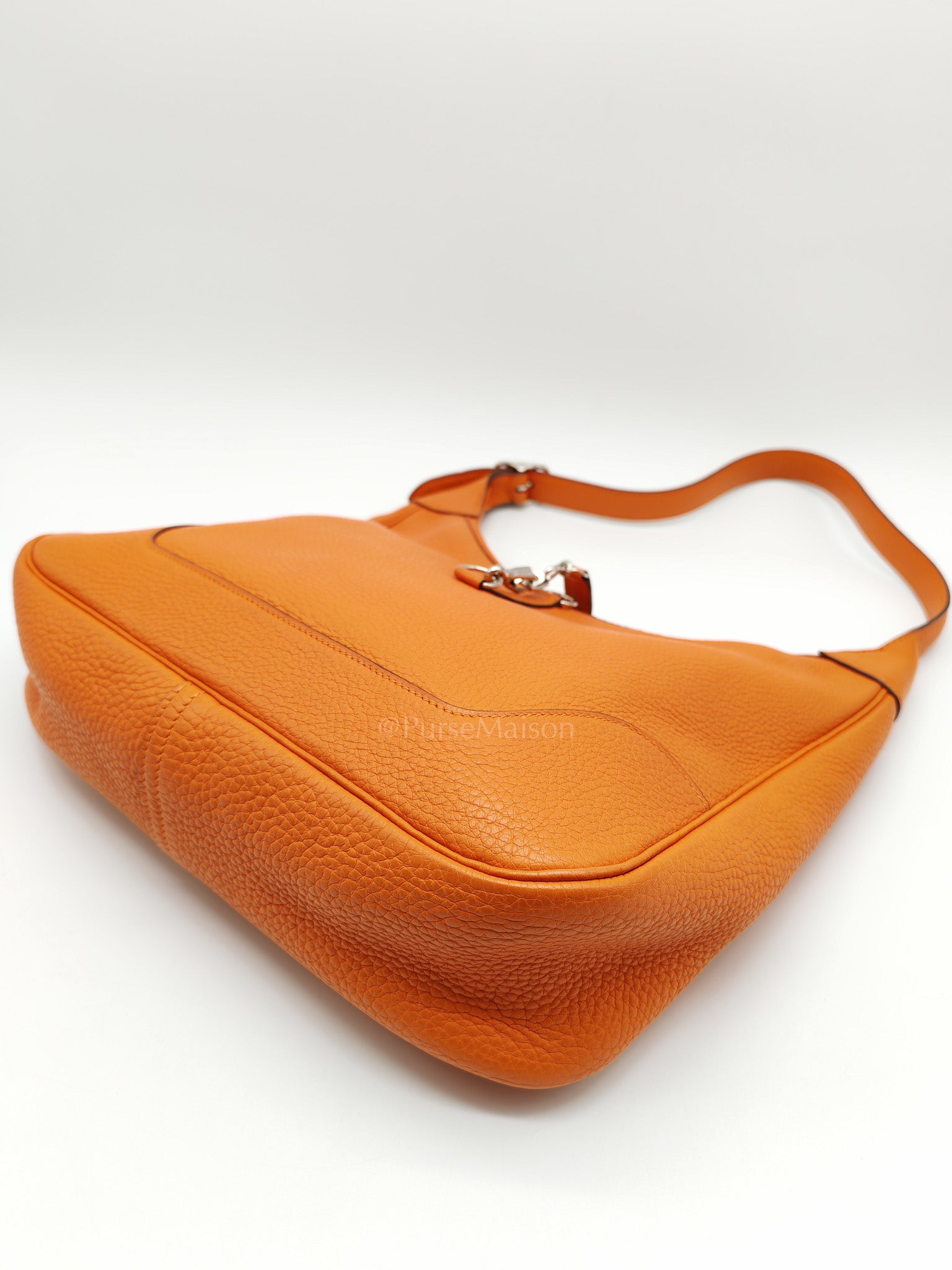 Orange Clemence Trim Shoulder Bag