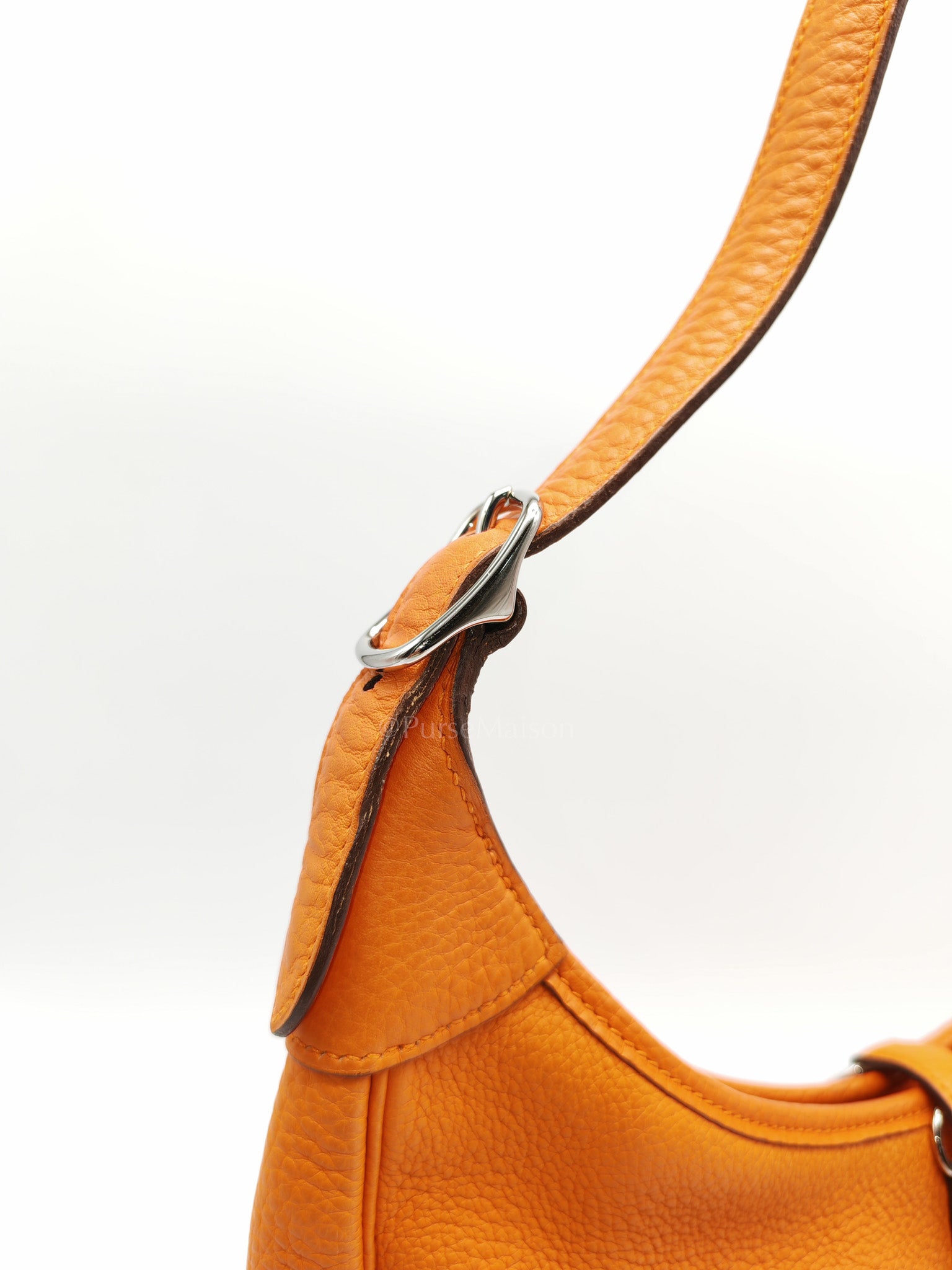 Orange Clemence Trim Shoulder Bag
