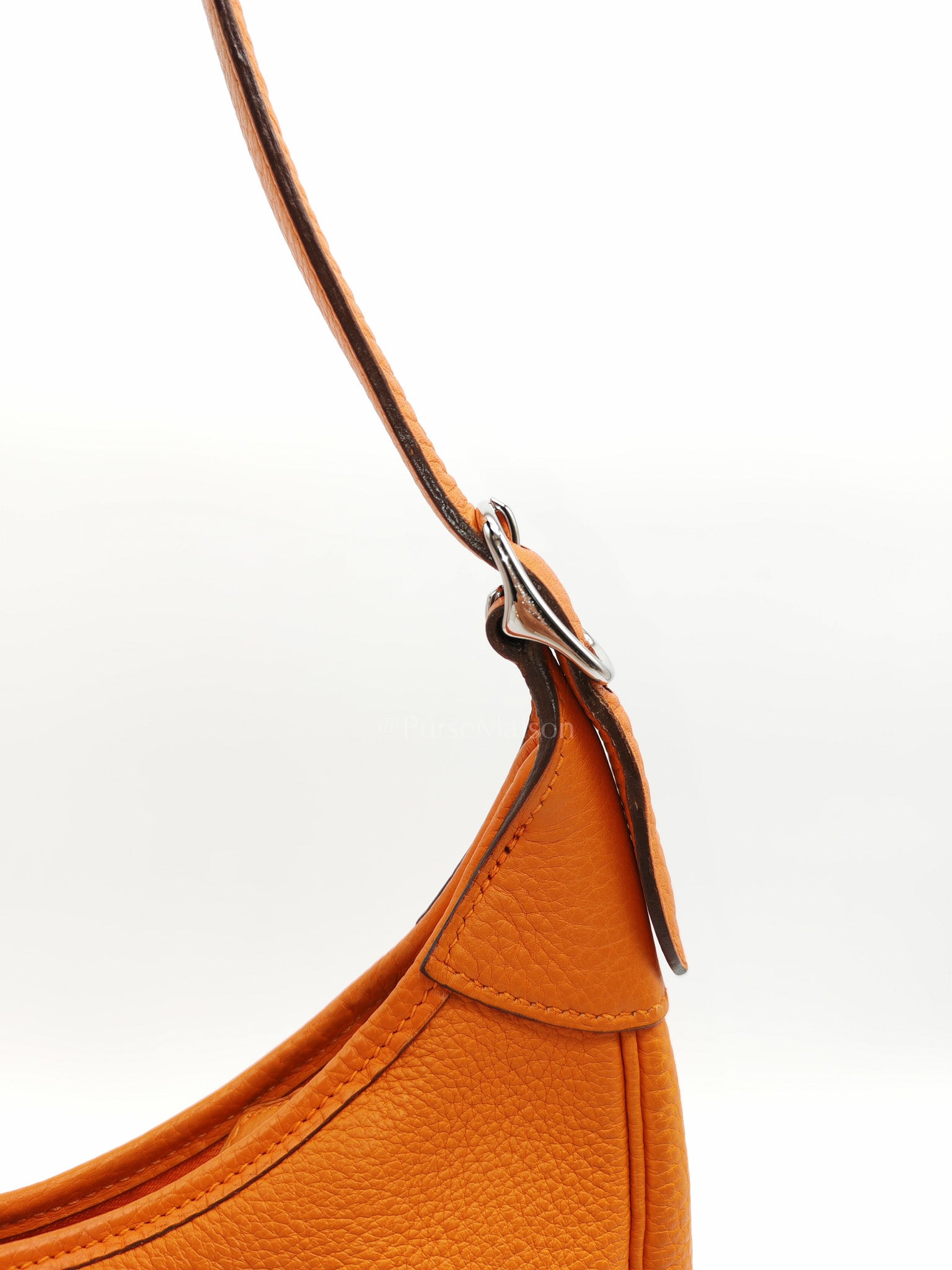 Orange Clemence Trim Shoulder Bag