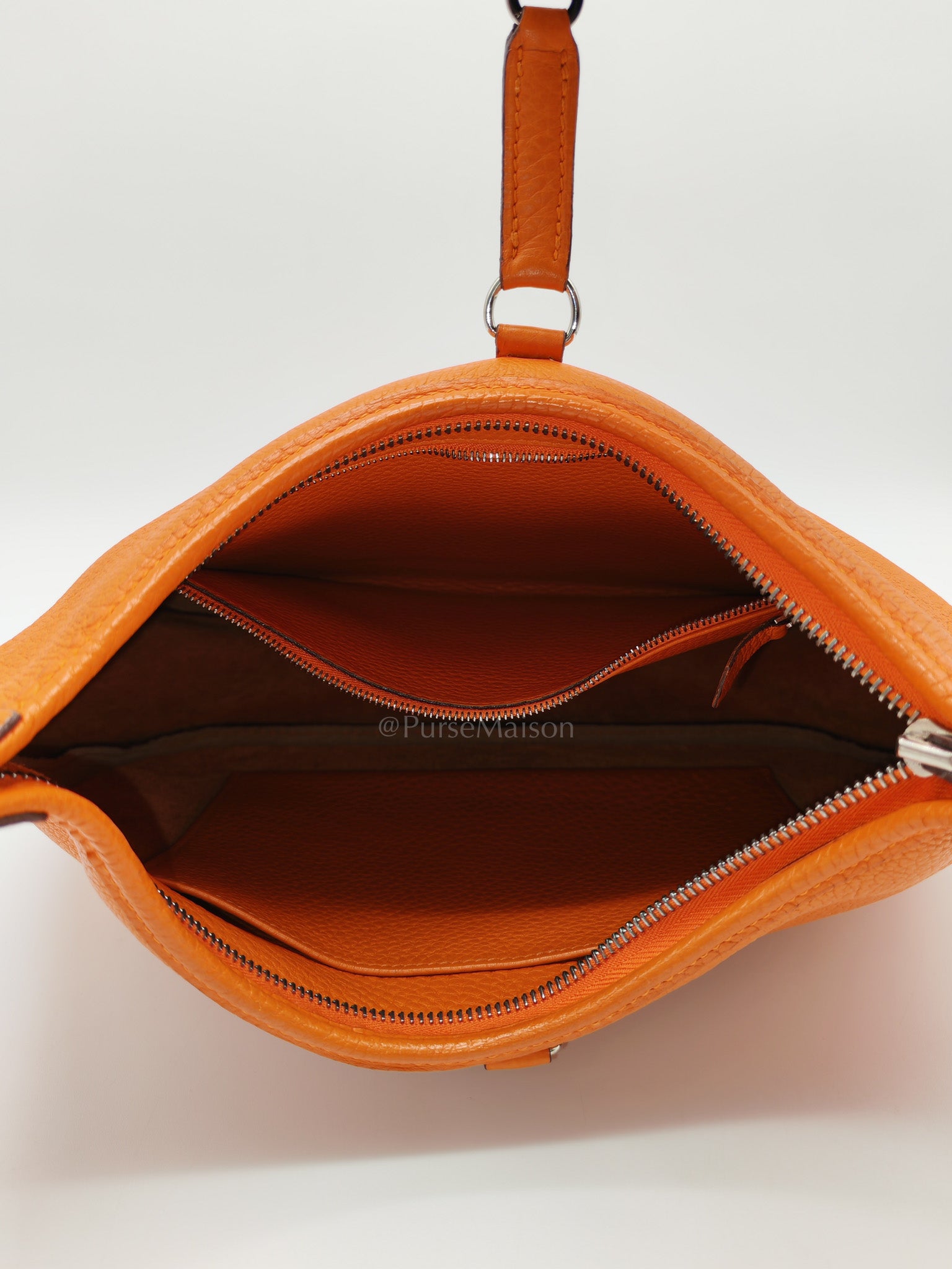 Orange Clemence Trim Shoulder Bag