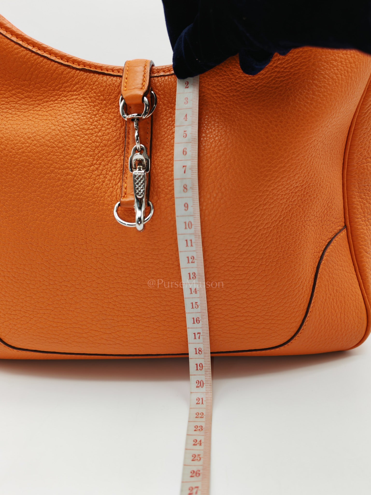 Orange Clemence Trim Shoulder Bag