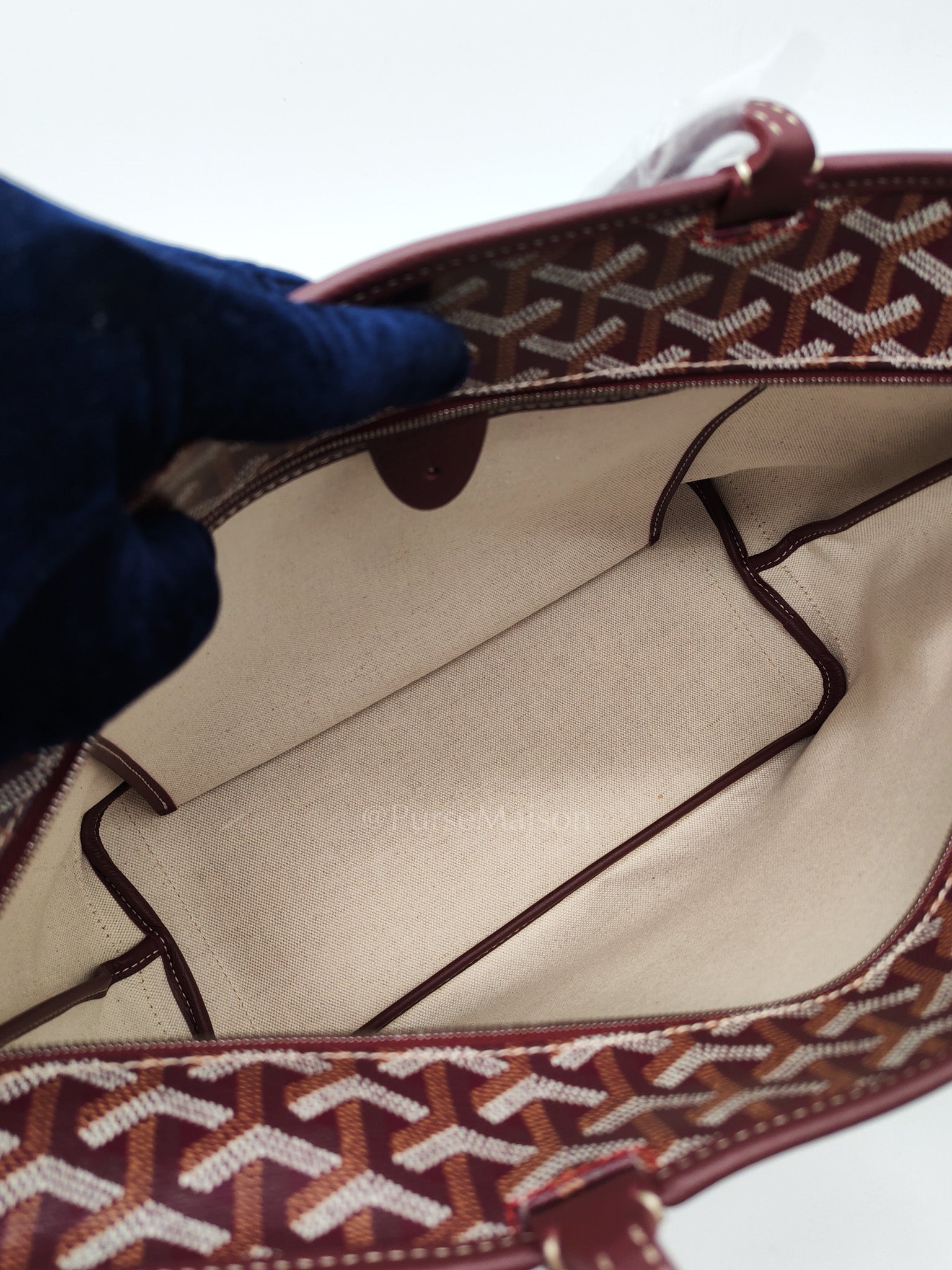 Artois PM in Burgundy (Bordeaux) Goyardine Canvas Tote Bag