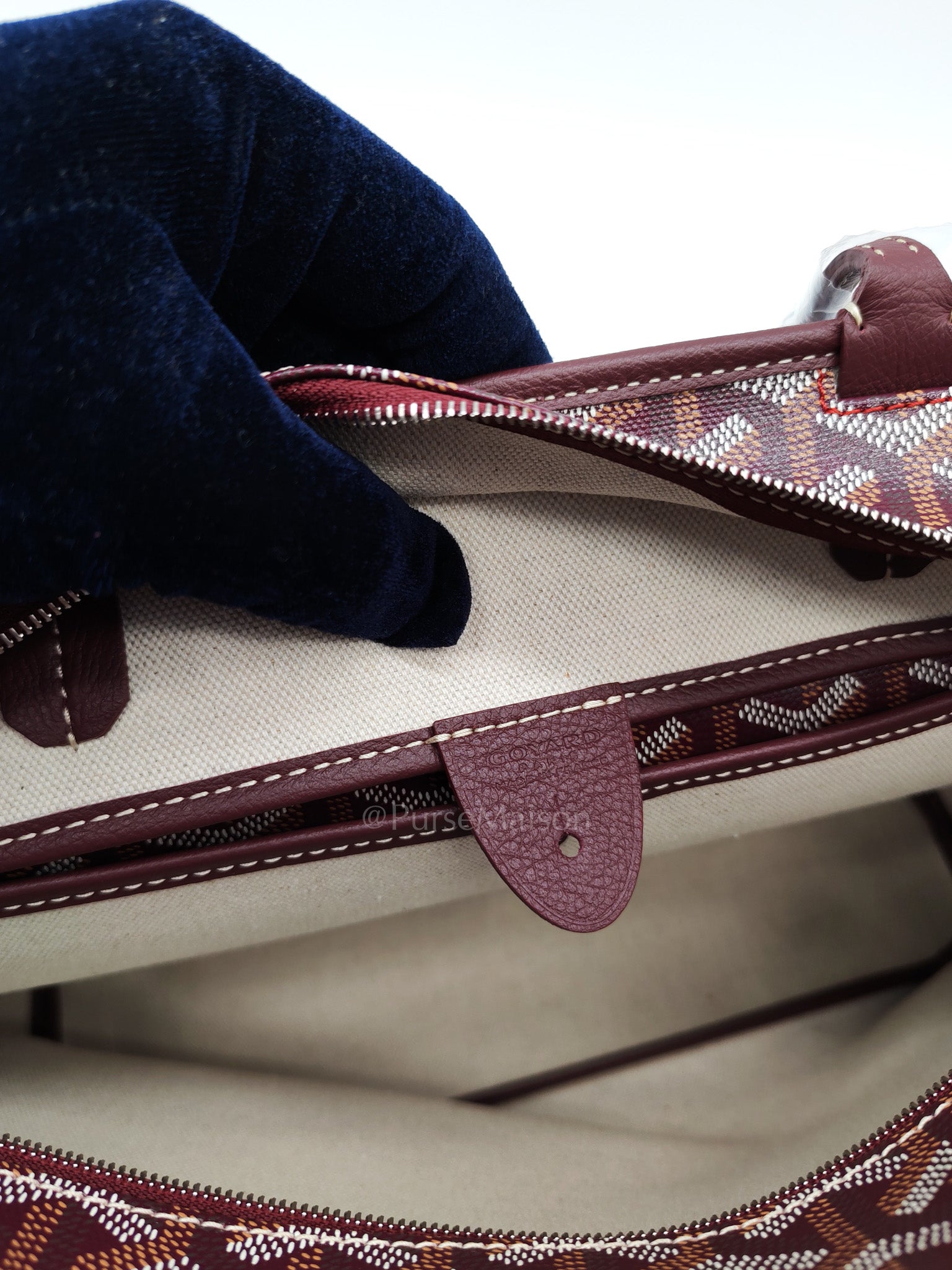 Artois PM in Burgundy (Bordeaux) Goyardine Canvas Tote Bag