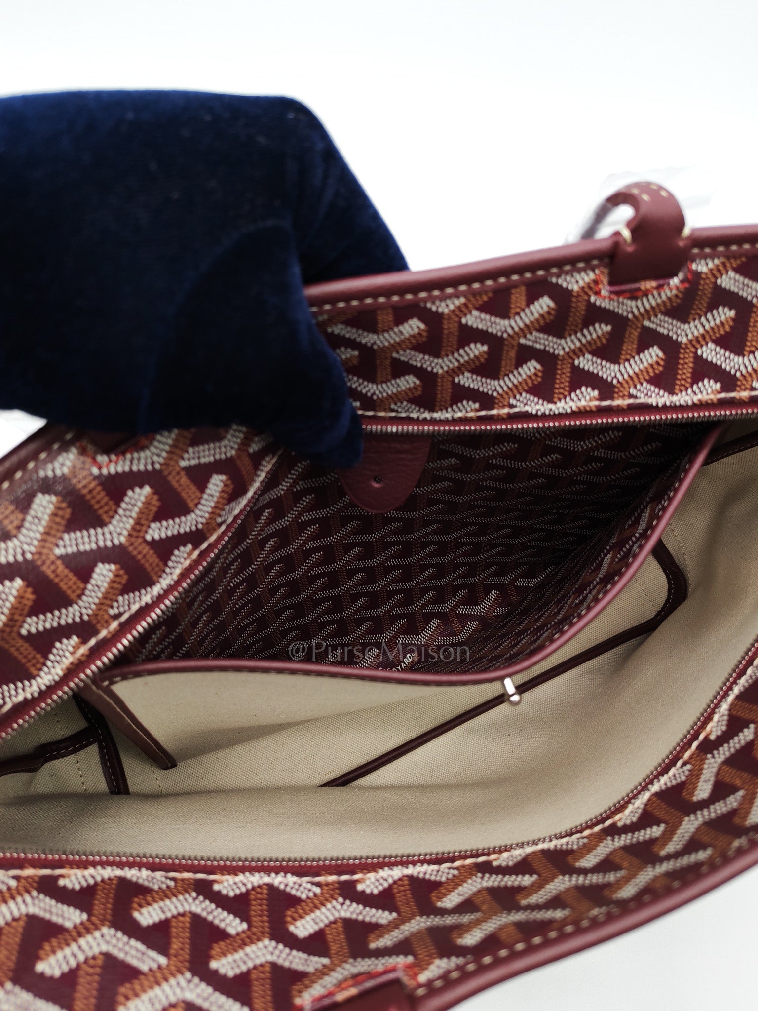 Artois PM in Burgundy (Bordeaux) Goyardine Canvas Tote Bag