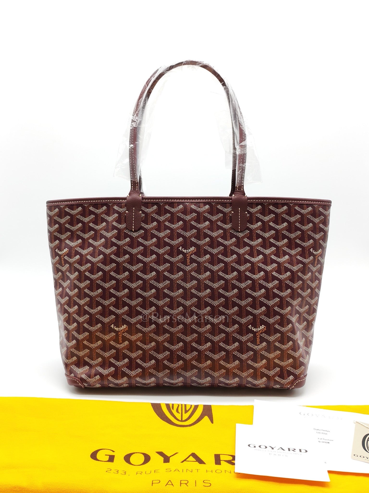 Artois PM in Burgundy (Bordeaux) Goyardine Canvas Tote Bag