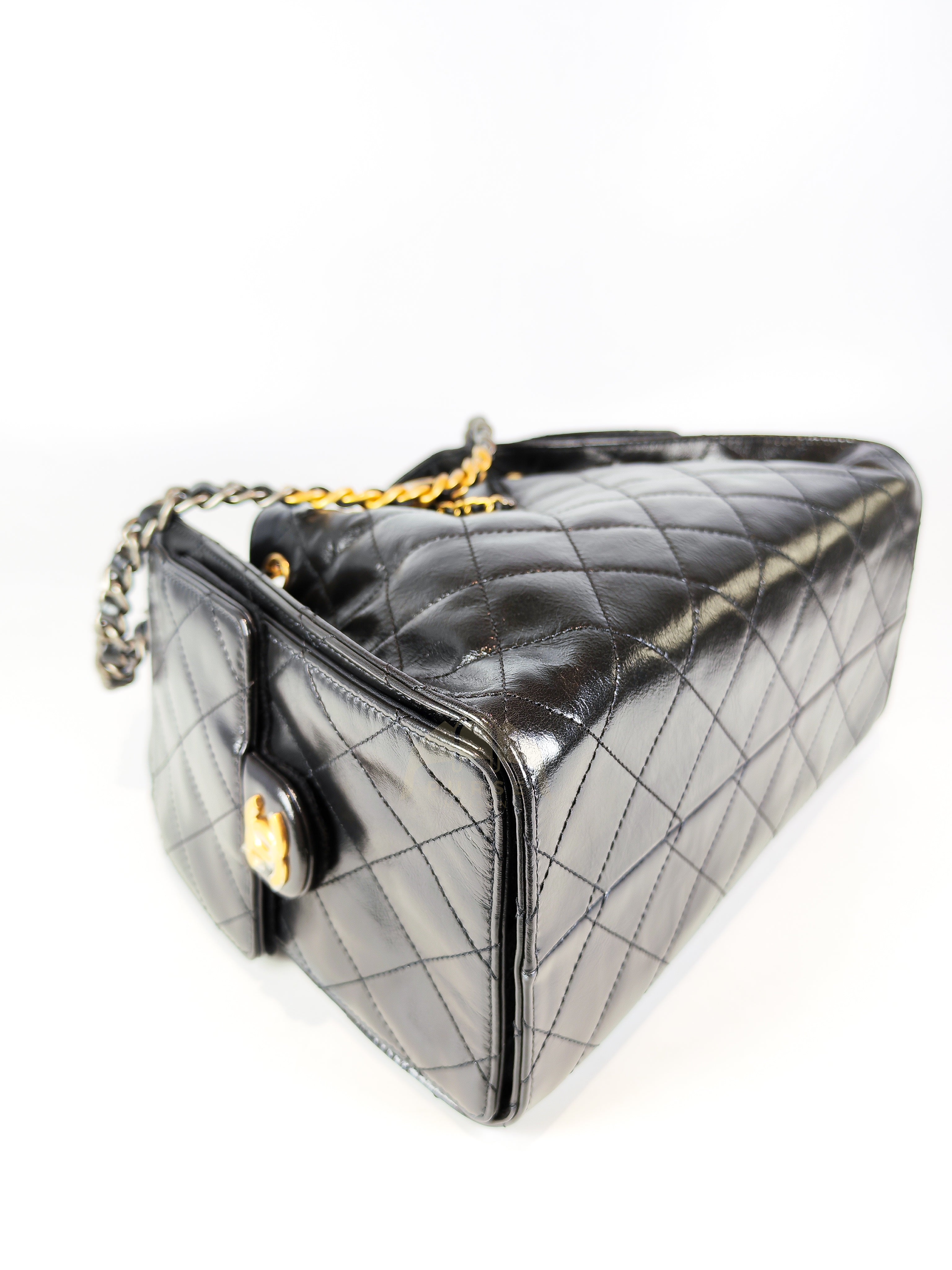 C25 Small in Black Shiny Calfskin Leather and Mixed Hardware (Microchip) | Purse Maison Luxury Bags Shop