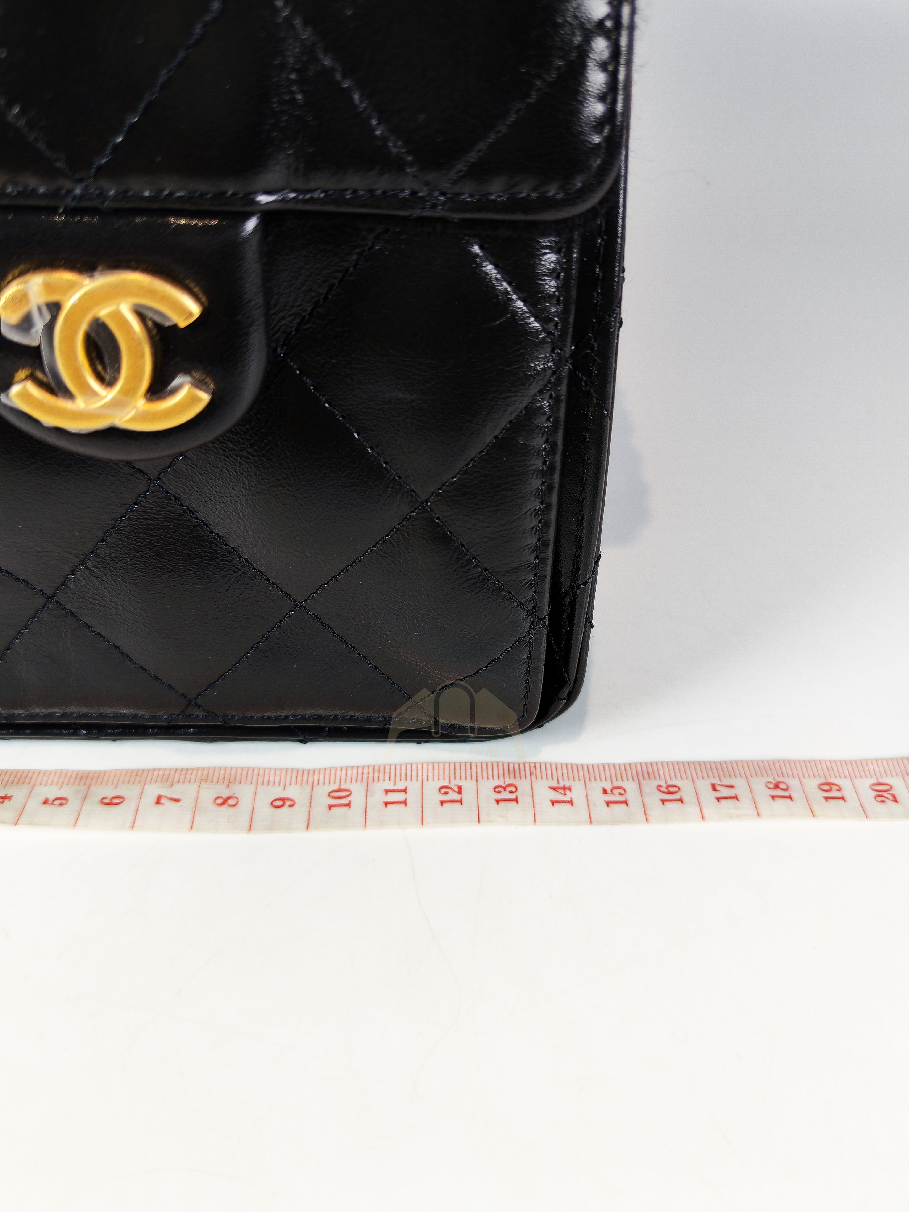 C25 Small in Black Shiny Calfskin Leather and Mixed Hardware (Microchip) | Purse Maison Luxury Bags Shop