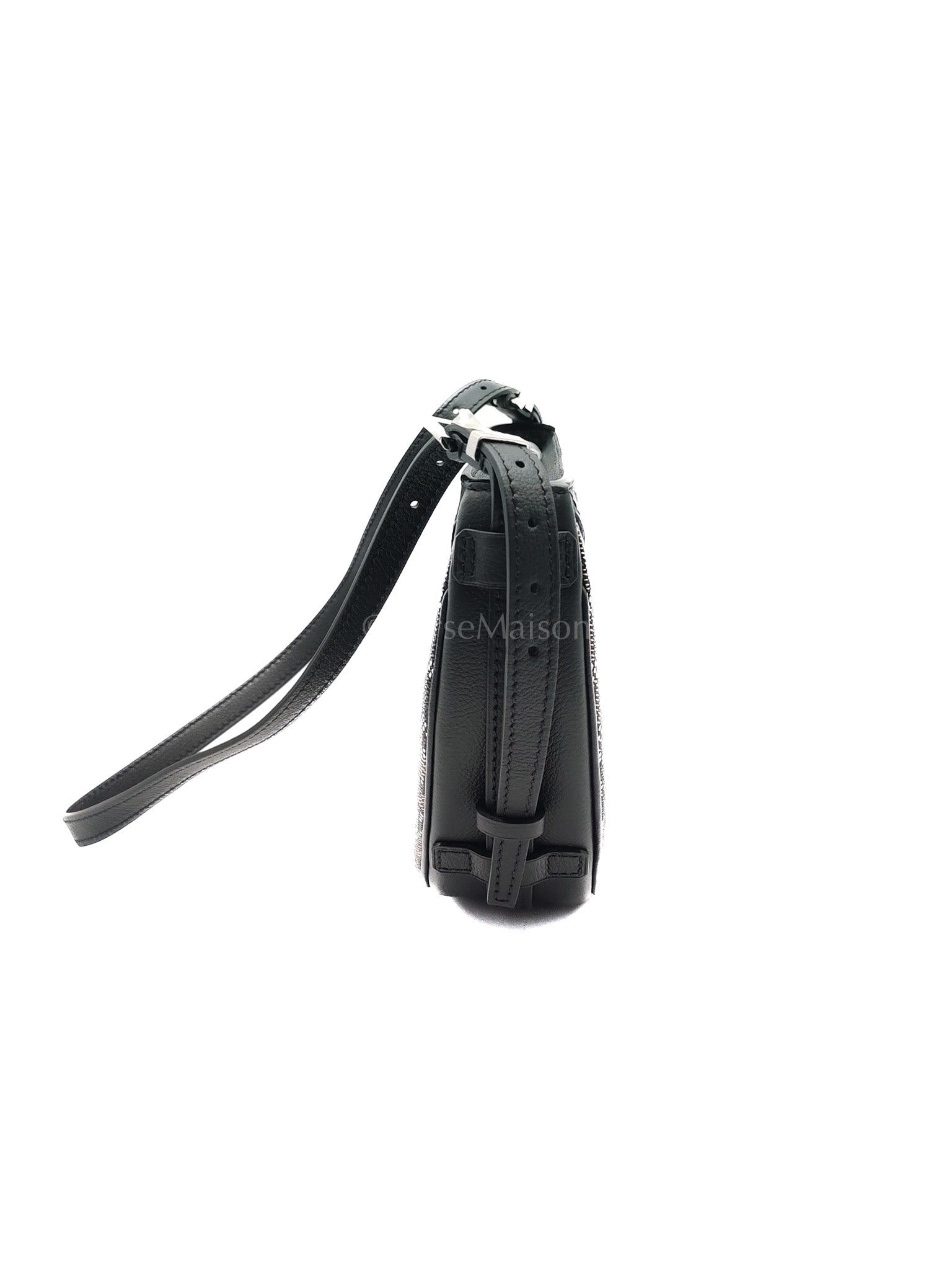 Hirondelle in Black Goyardine Cavas Crossbody Bag