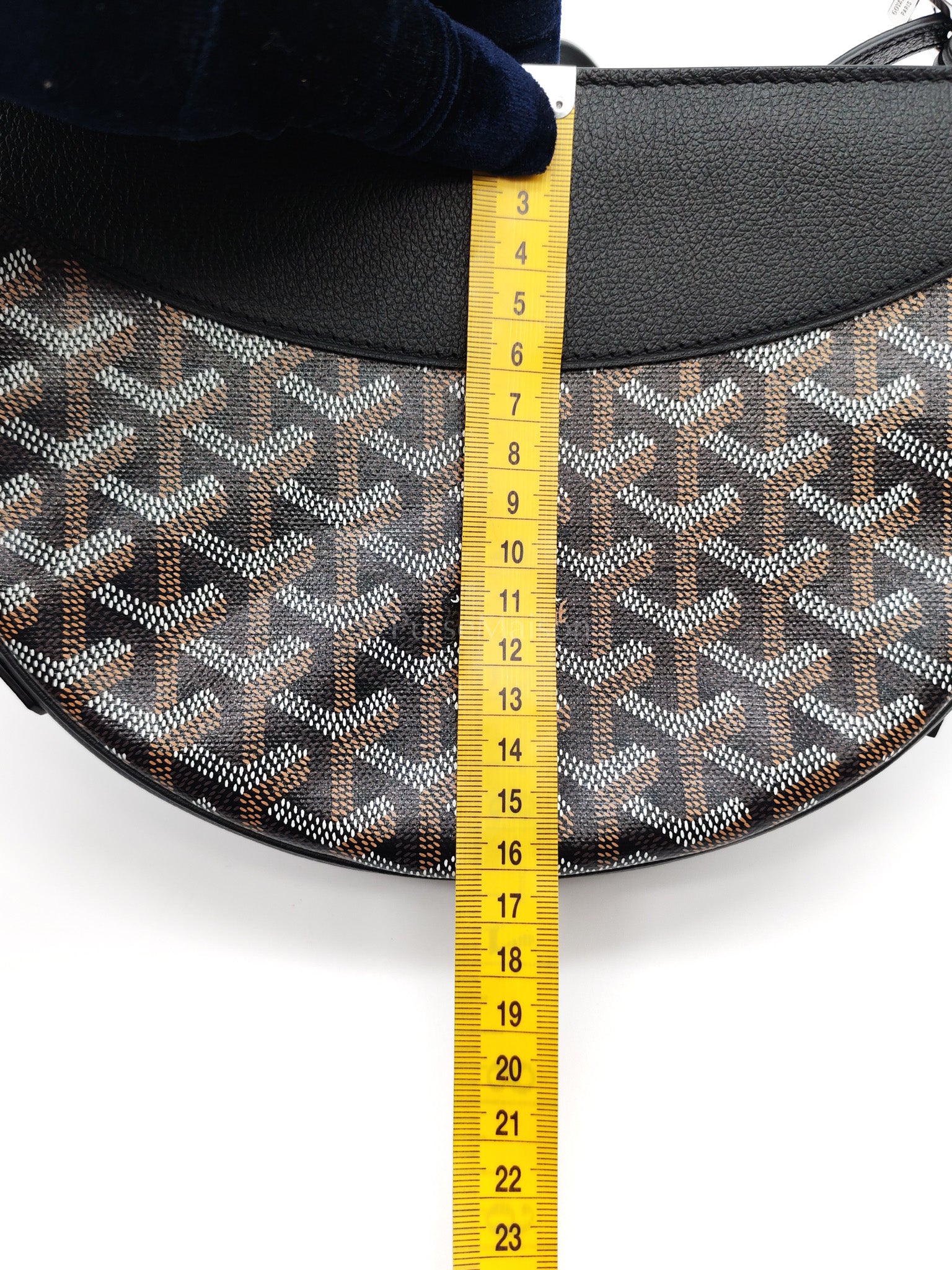 Hirondelle in Black Goyardine Cavas Crossbody Bag