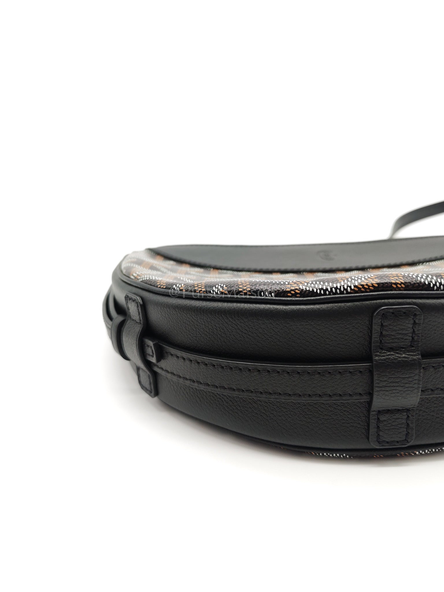 Hirondelle in Black Goyardine Cavas Crossbody Bag