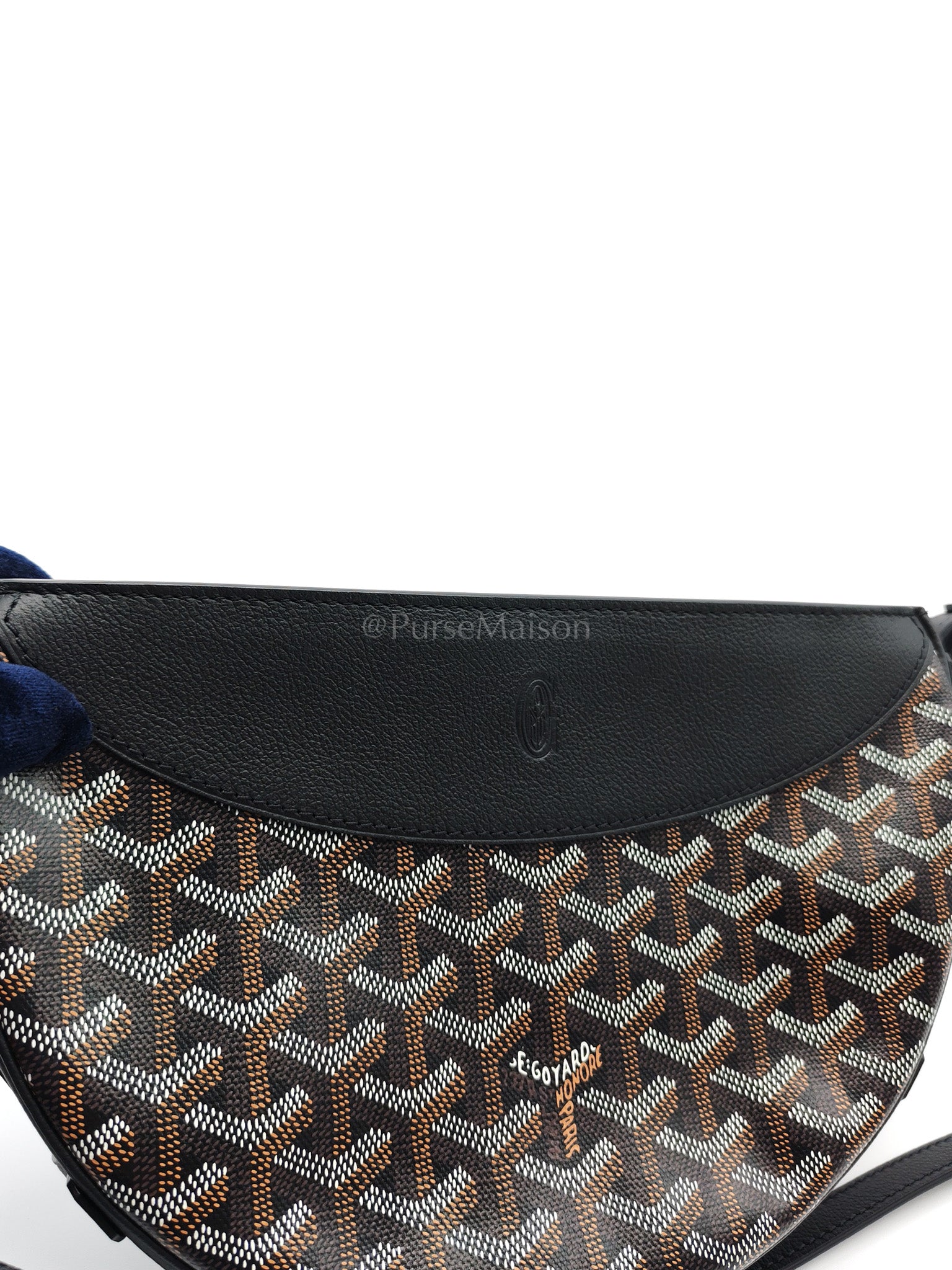 Hirondelle in Black Goyardine Cavas Crossbody Bag