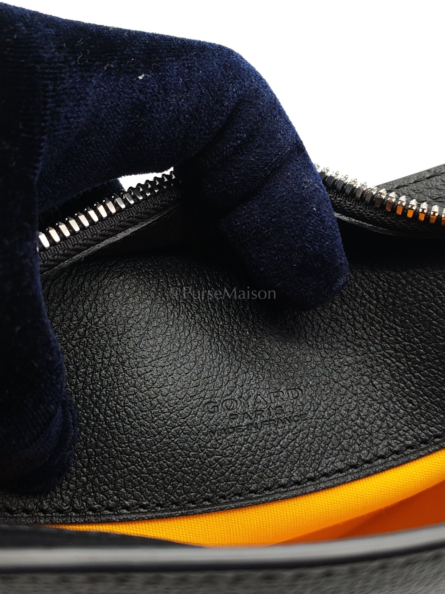 Hirondelle in Black Goyardine Cavas Crossbody Bag