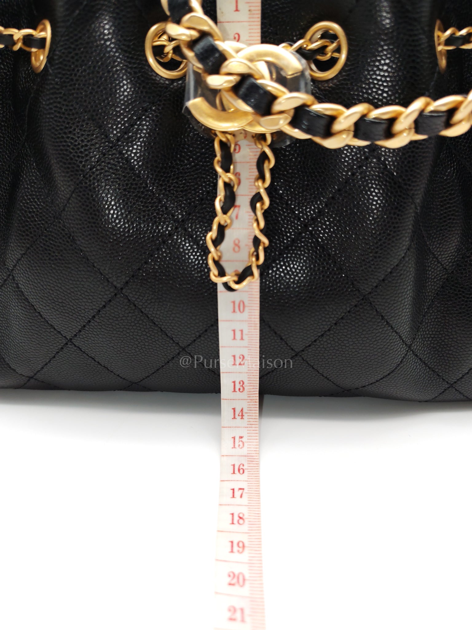 25 Mini Black Caviar Leather in Aged Gold Hardware Microchip(H9****EA) | Purse Maison Luxury Bags Shop