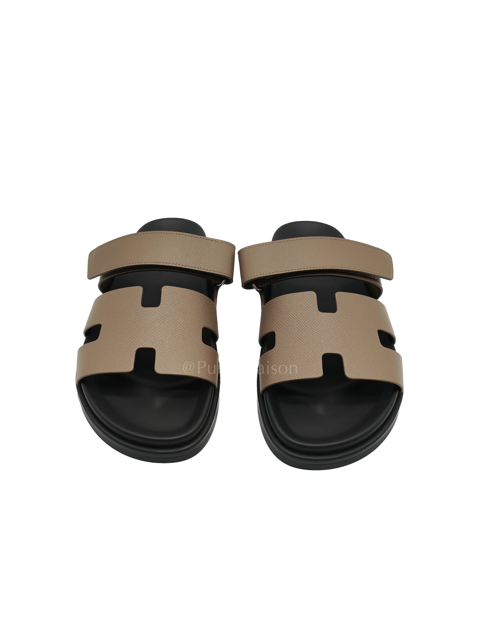 Chypre Etoupe in Epsom Leather Sandals Size 41 (EU) 26.5cm