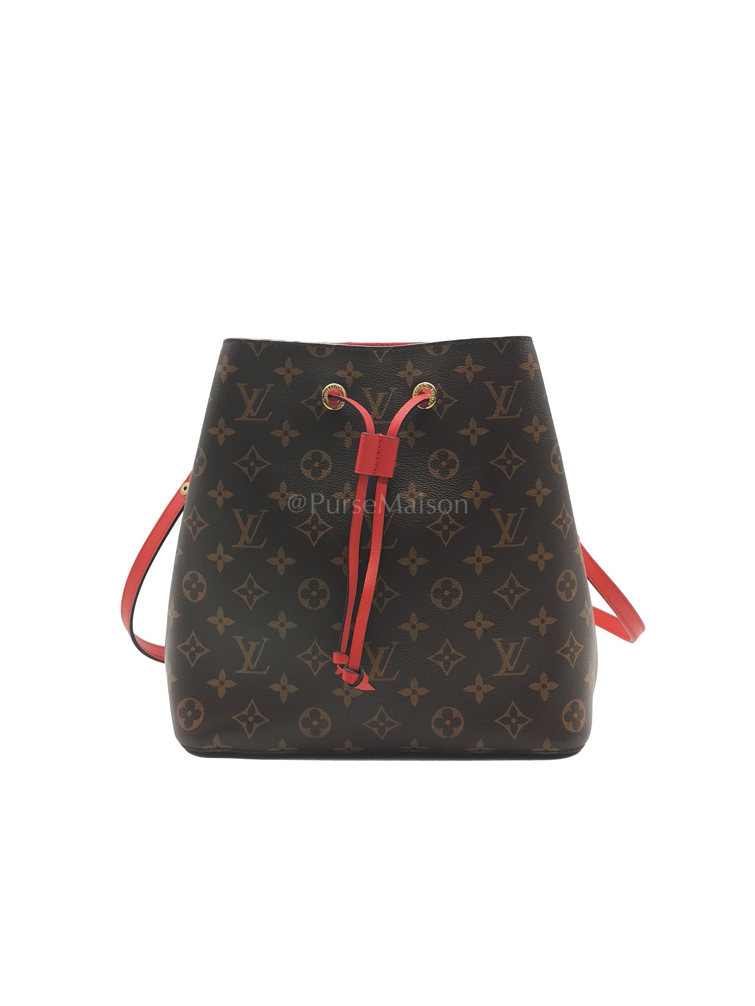 Neo Noe MM in Monogram Coquelicot Bucket Bag (Date Code: SR3167)