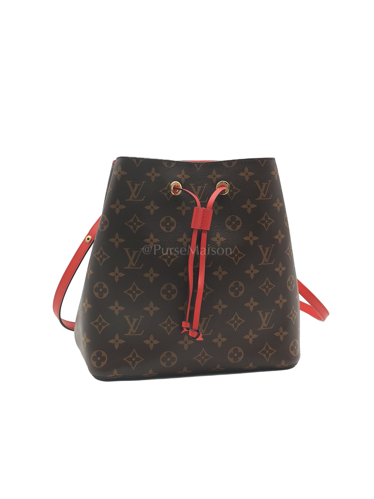 Neo Noe MM in Monogram Coquelicot Bucket Bag (Date Code: SR3167)