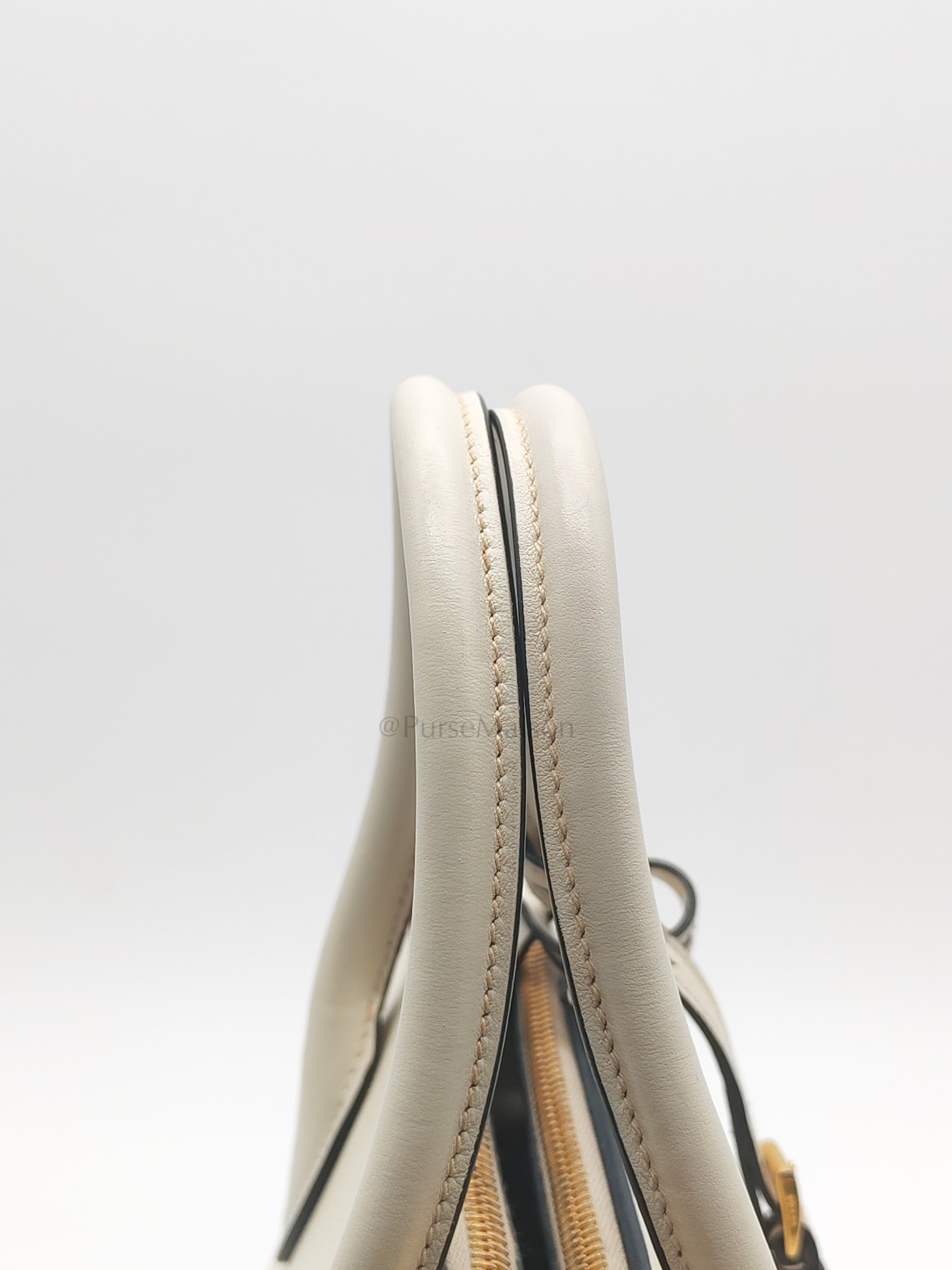 1BA103 Paradigme in Off-White Saffiano City Calfskin Greche Shoulder Bag