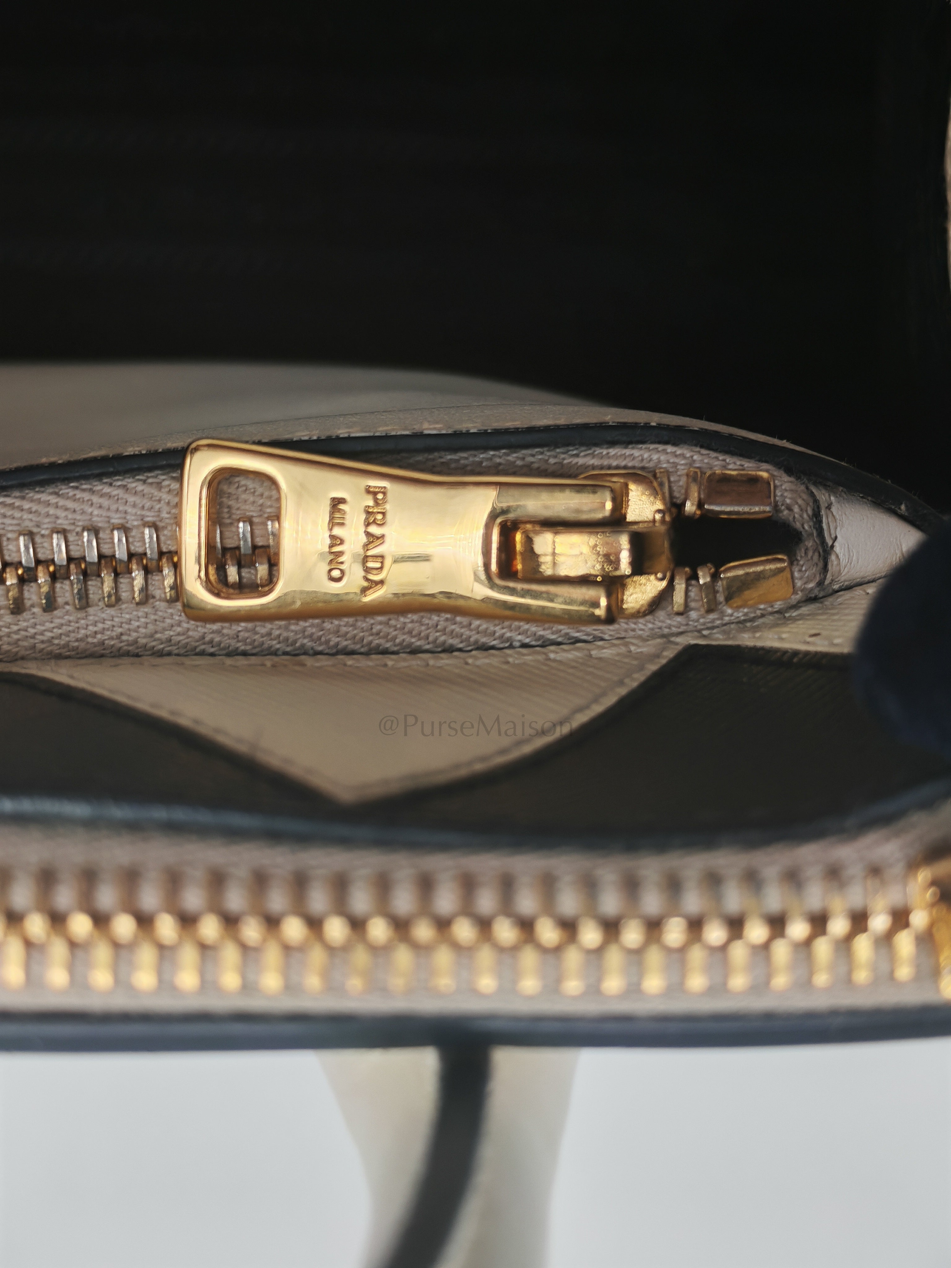 1BA103 Paradigme in Off-White Saffiano City Calfskin Greche Shoulder Bag