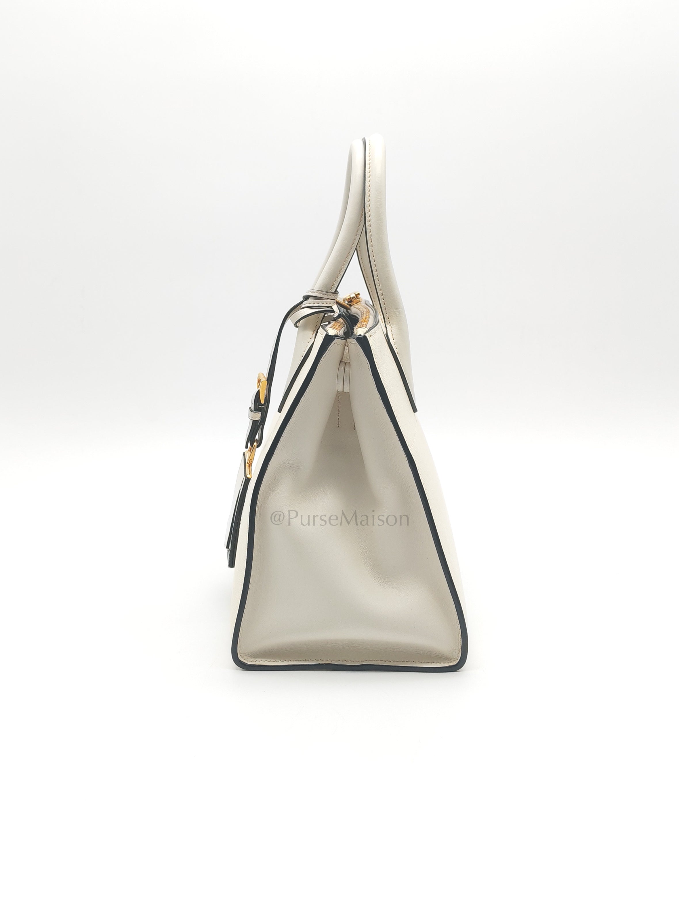 1BA103 Paradigme in Off-White Saffiano City Calfskin Greche Shoulder Bag