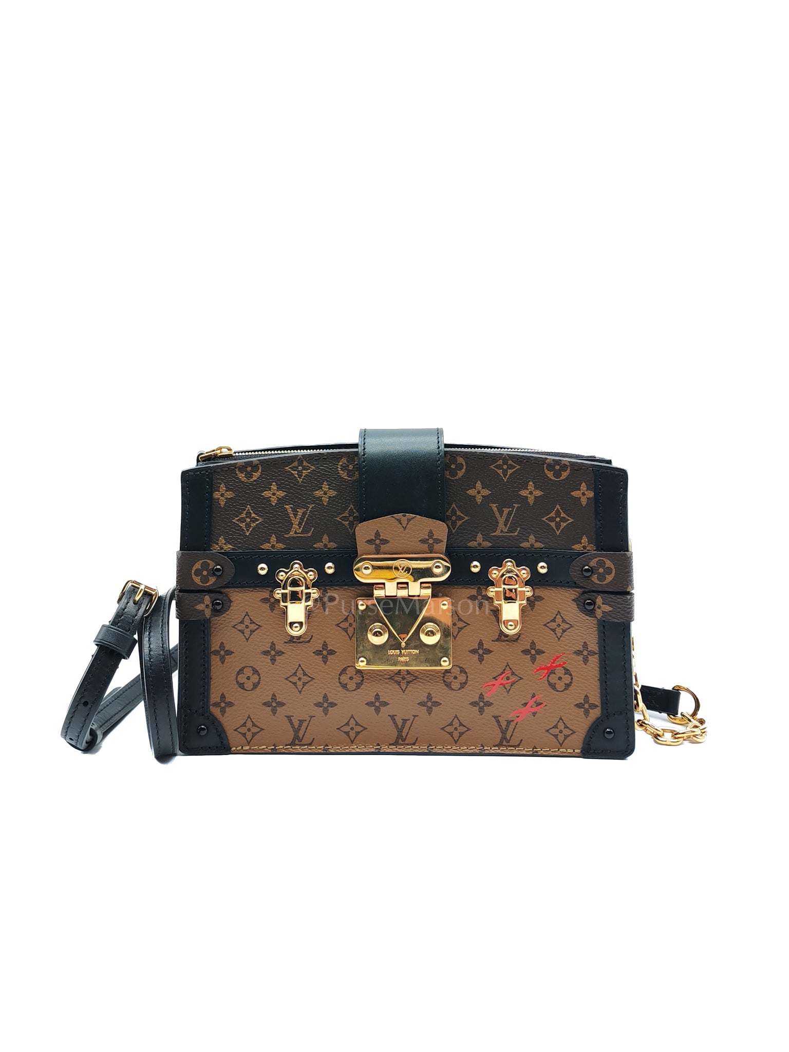 Trunk Clutch Crossbody Bag in Reverse Monogram Canvas (Microchip)